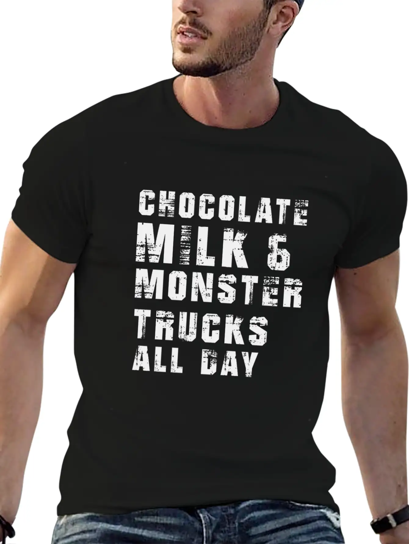 Chocolate Milk & Monster Trucks All Day. Gift Item Unisex Casual T-Shirt – Clean Design For Daily Comfort