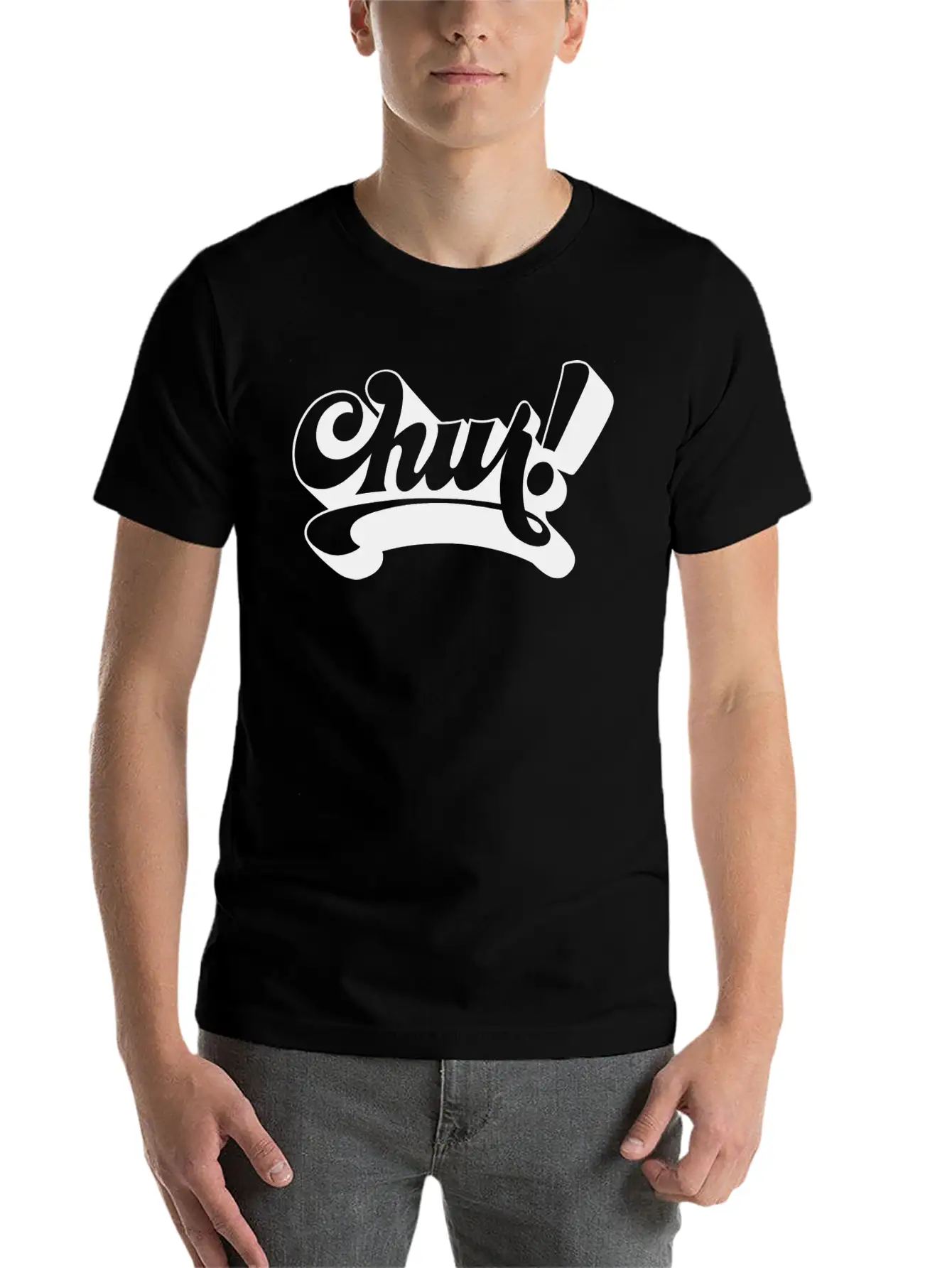 Chur Typography Design Unisex Casual T-Shirt – Clean Design For Daily Comfort
