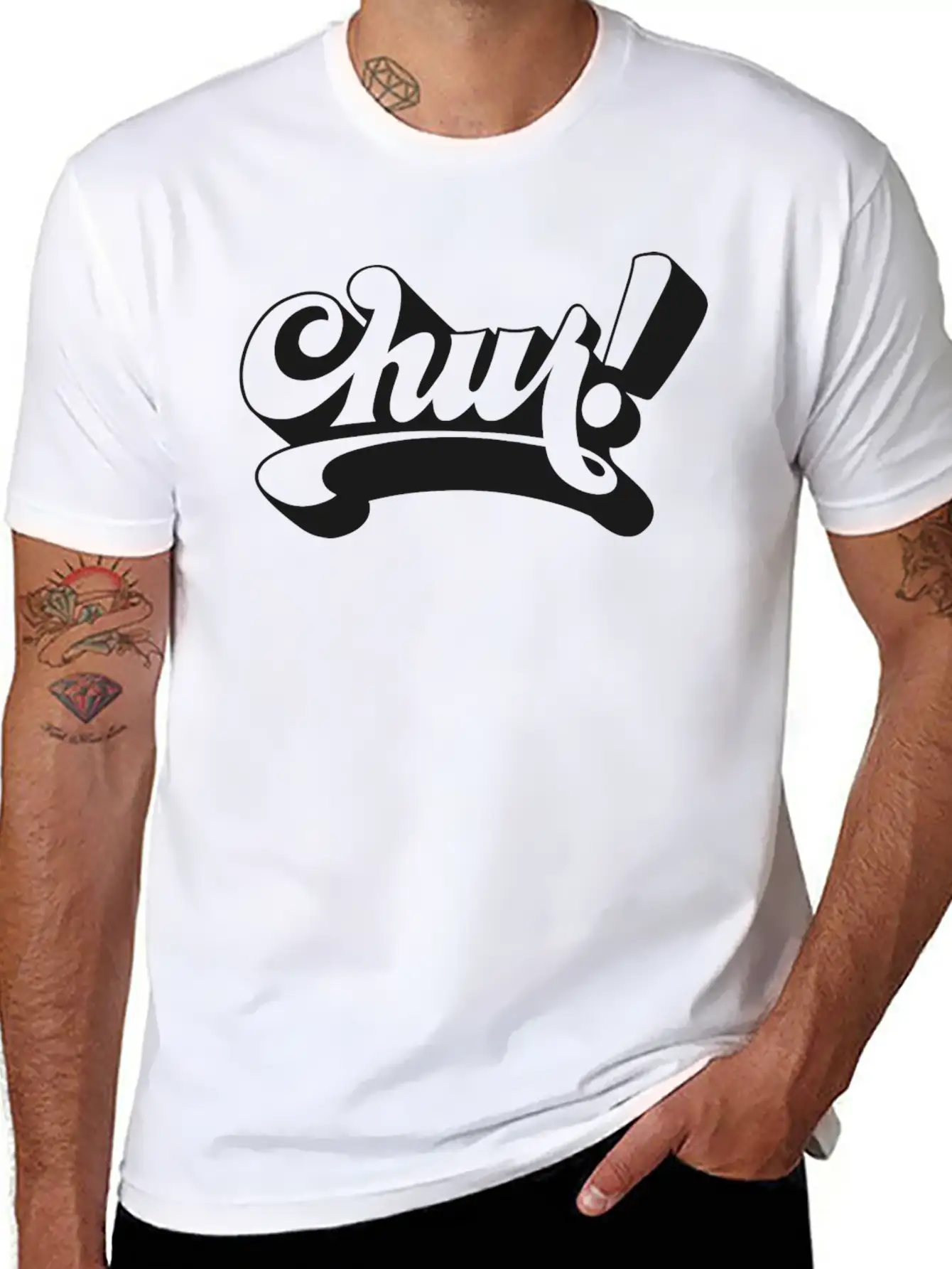 Chur Typography Design Unisex Casual T-Shirt – Clean Design For Daily Comfort