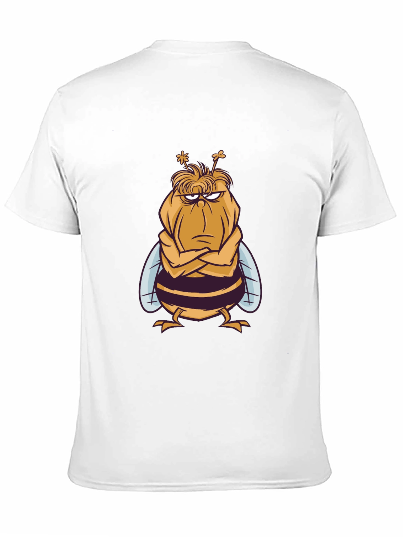 Grumpy Bee Graphic Tee - Black Cotton Blend T-Shirt