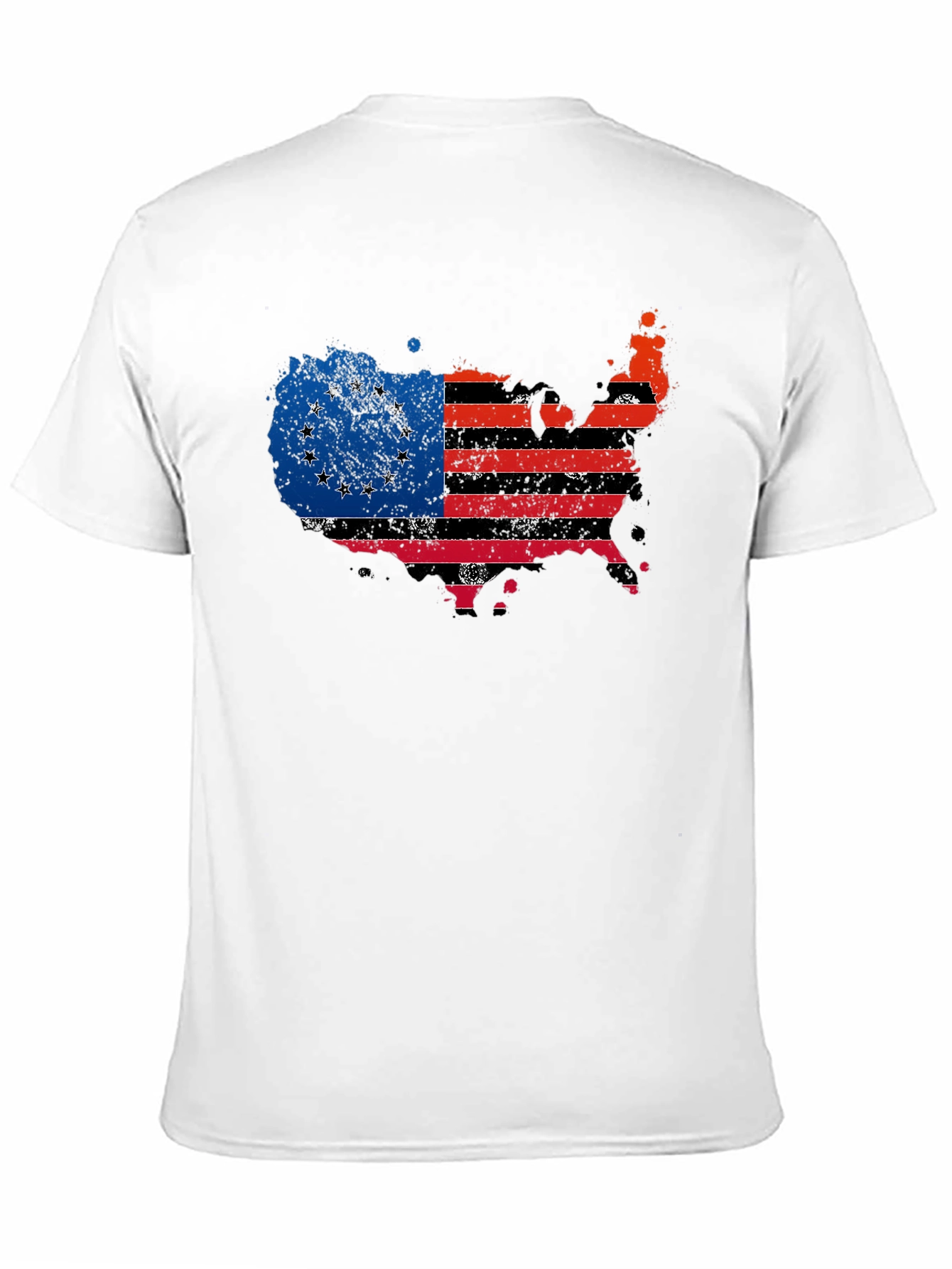 Distressed USA Confederate Flag Black T-Shirt