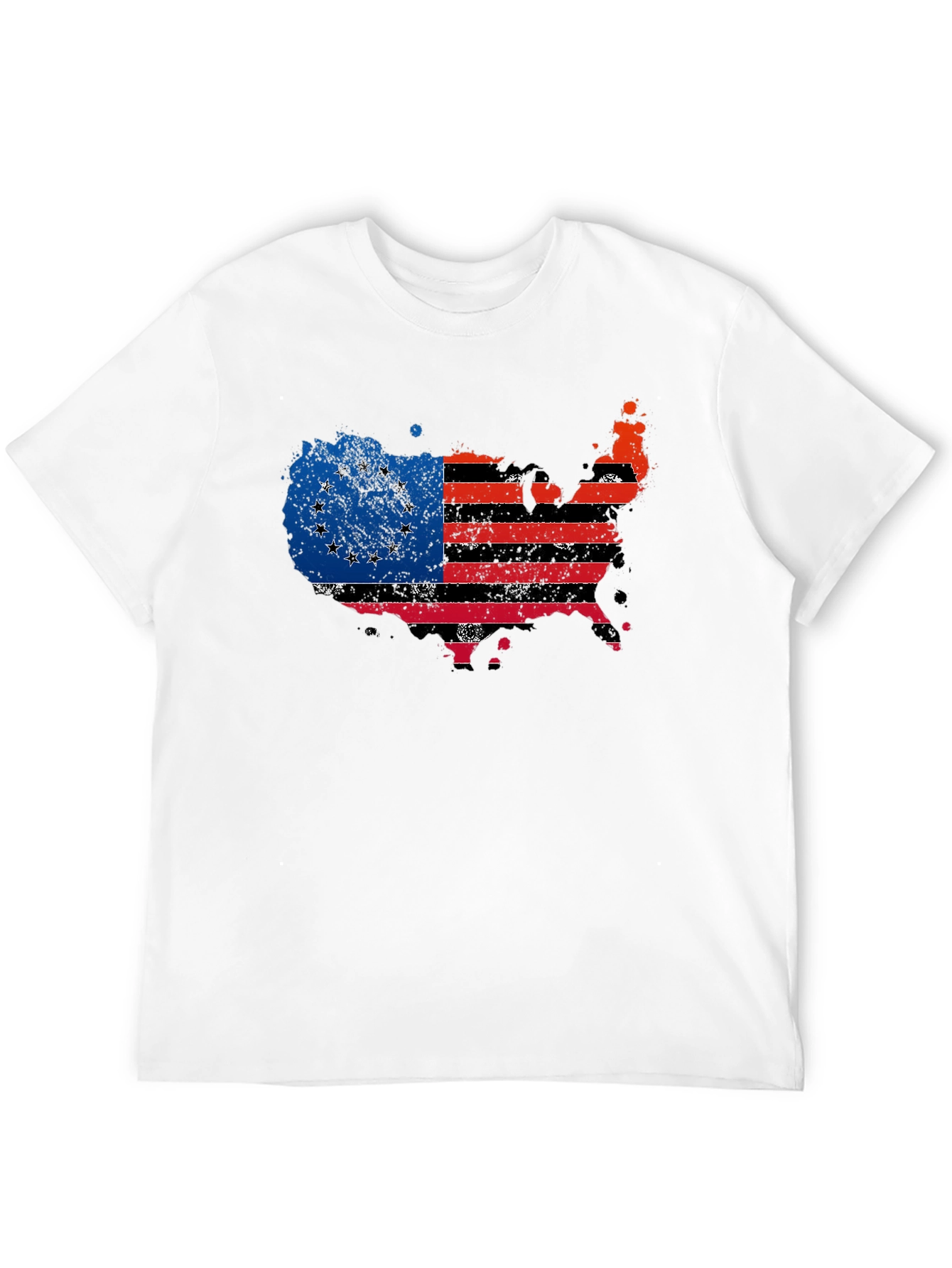 Distressed USA Confederate Flag Black T-Shirt