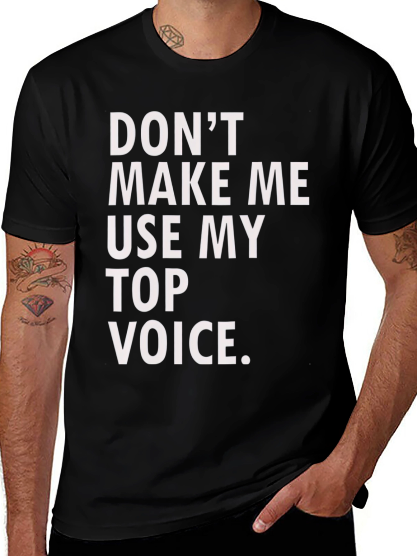 Funny Top Voice Black T-Shirt