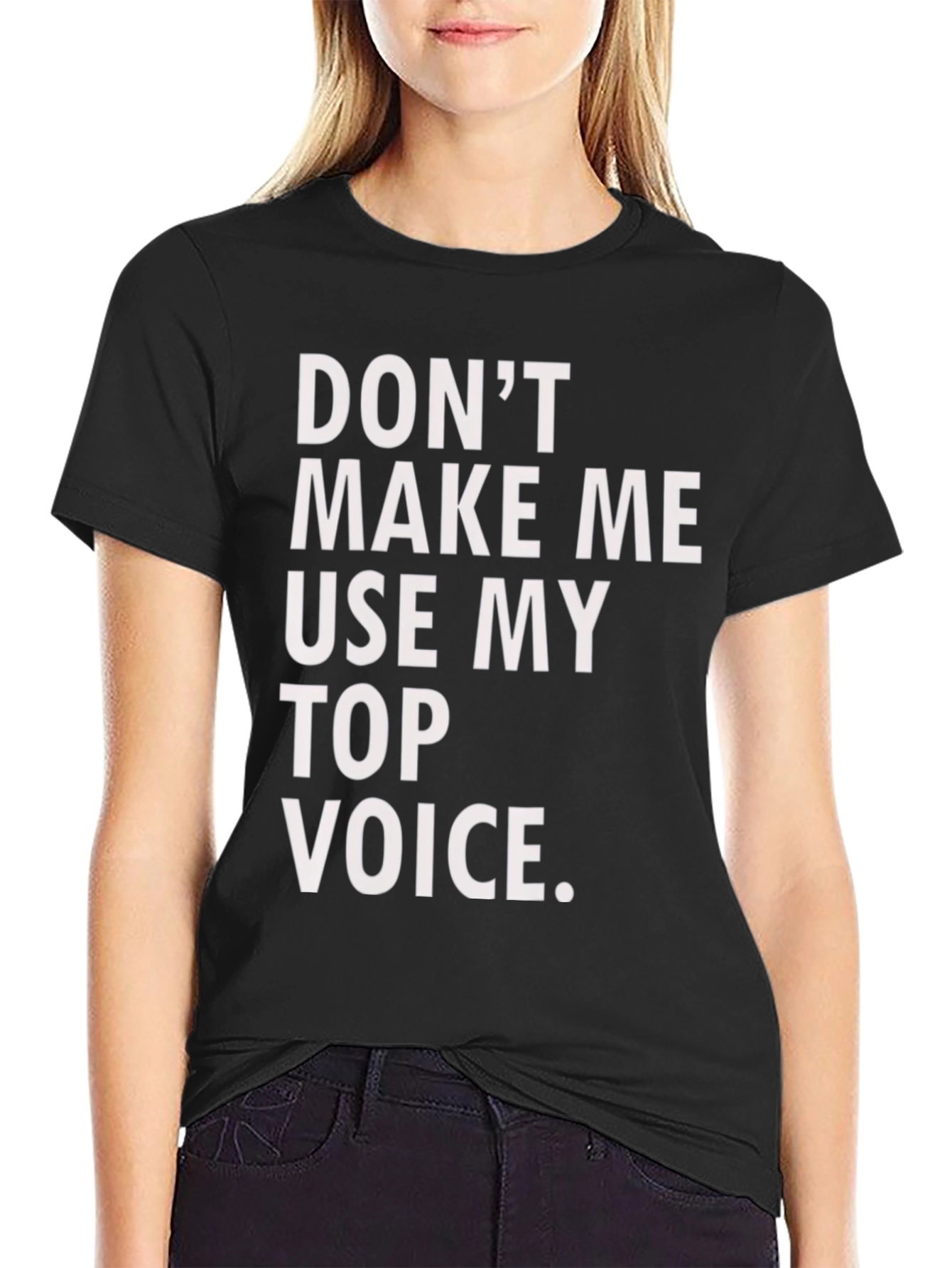 Funny Top Voice Black T-Shirt