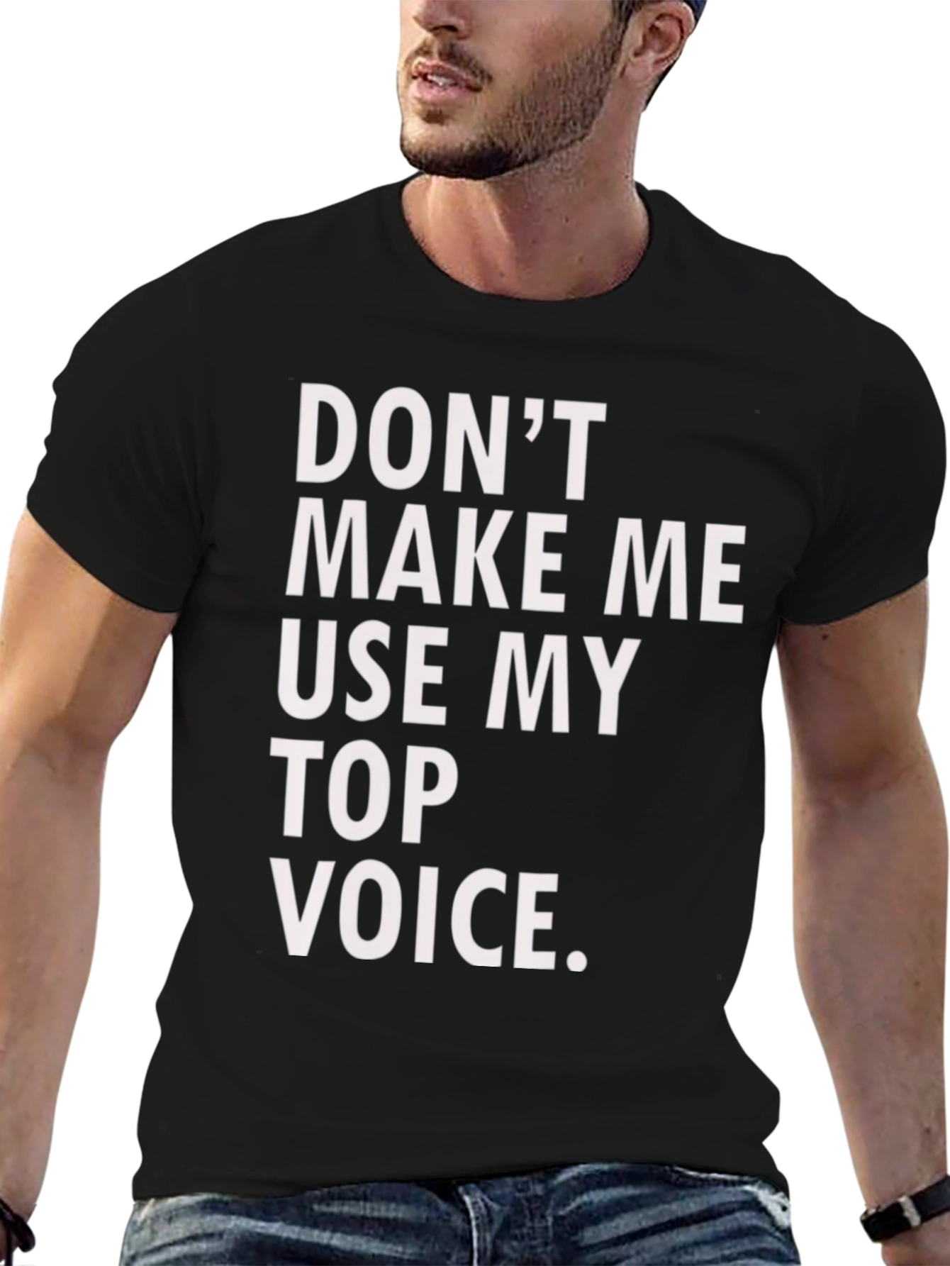 Funny Top Voice Black T-Shirt