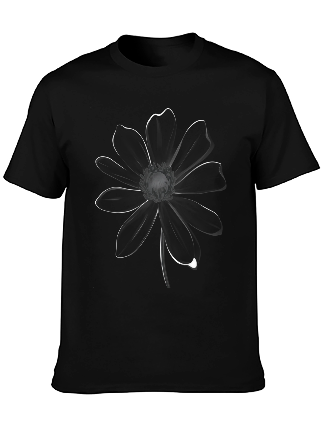 Elegant Black Flower Graphic Tee