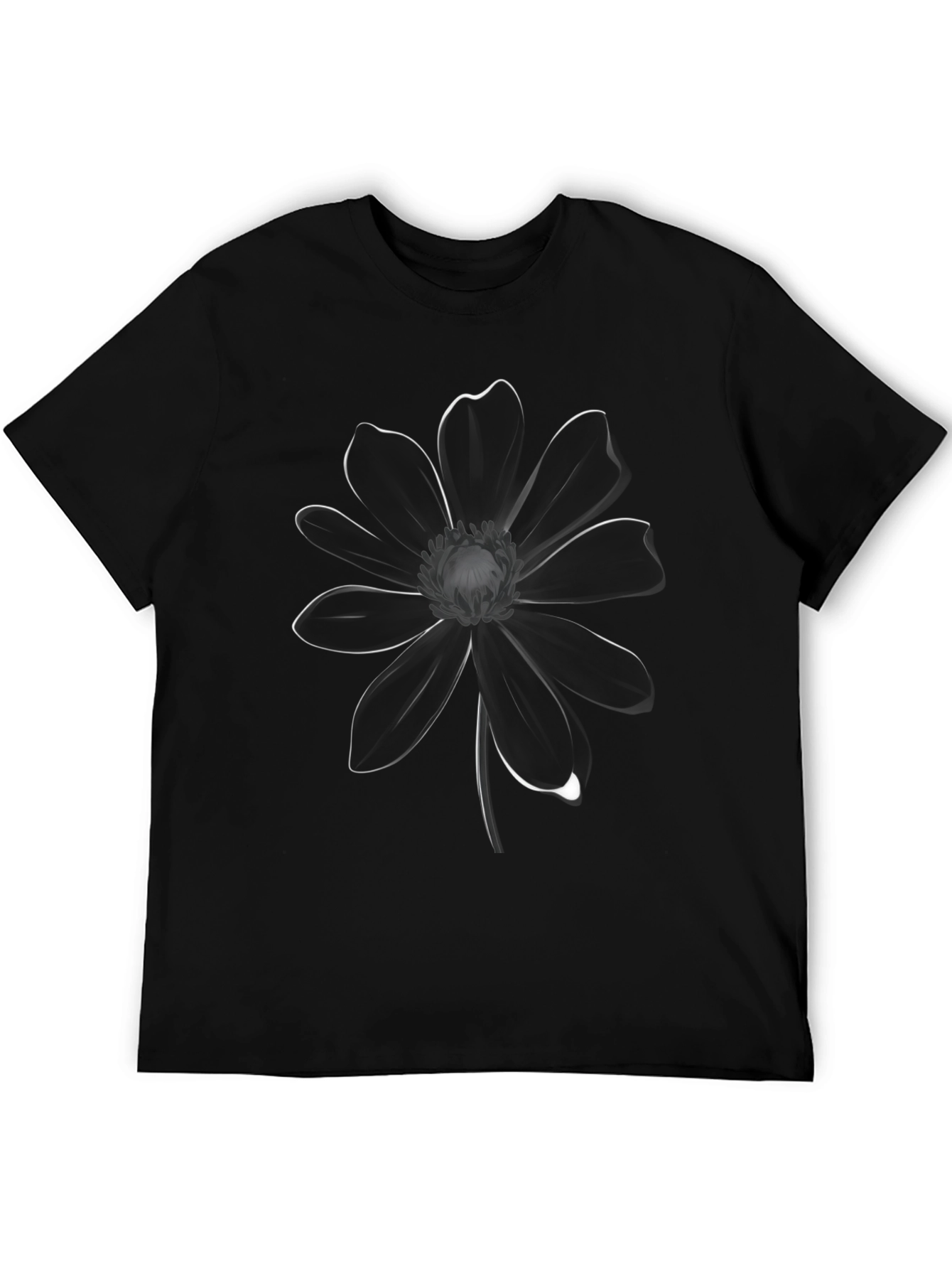 Elegant Black Flower Graphic Tee