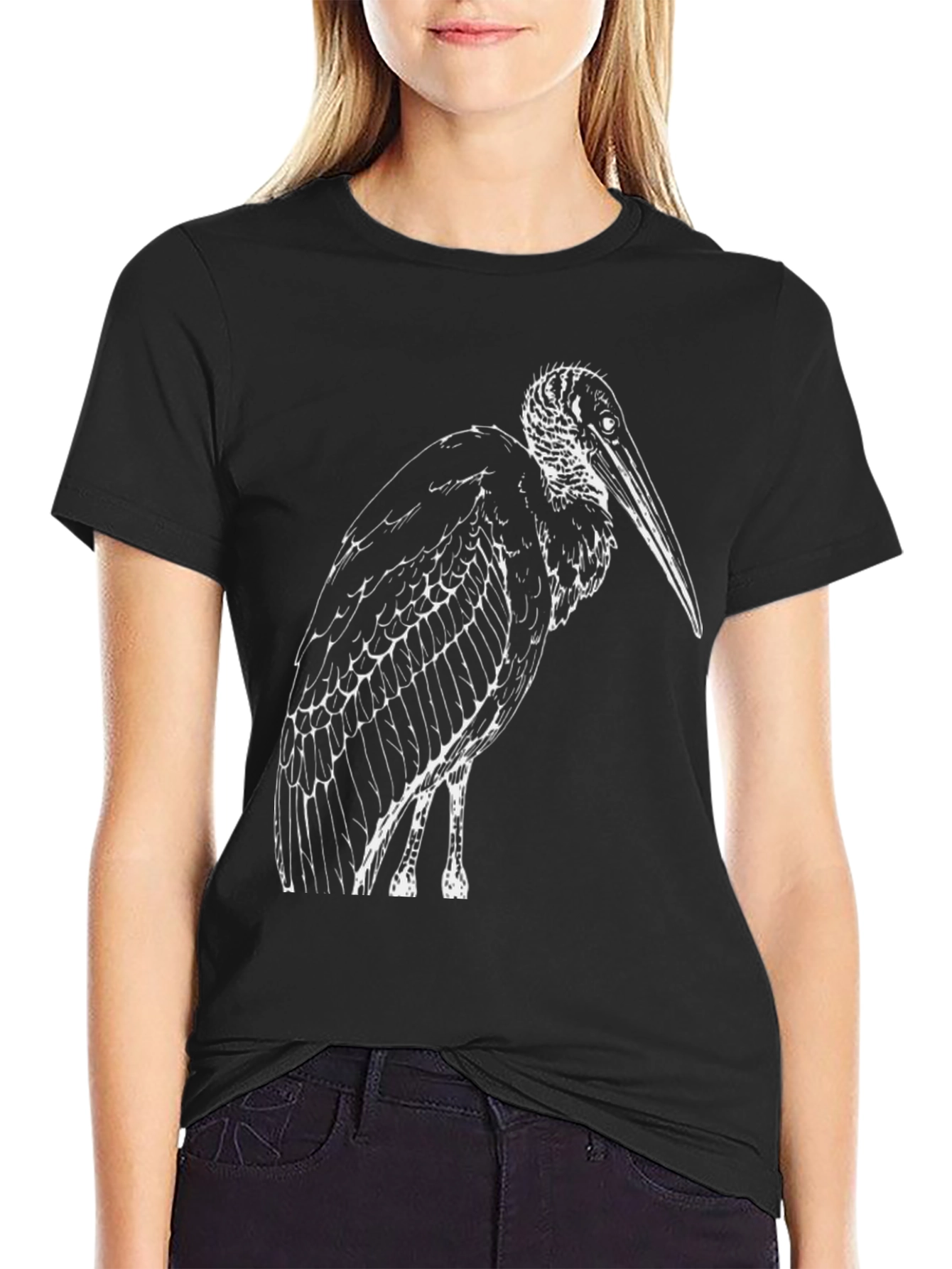 Marabou Stork Graphic Tee - Classic Black