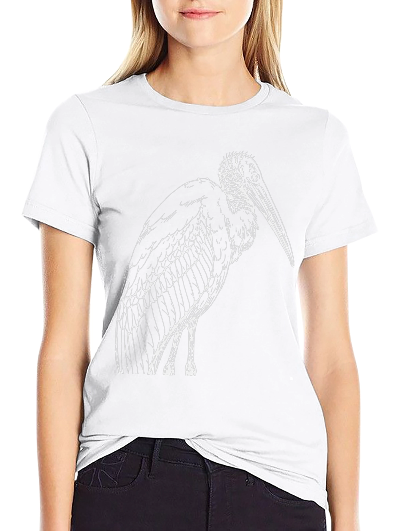 Marabou Stork Graphic Tee - Classic Black