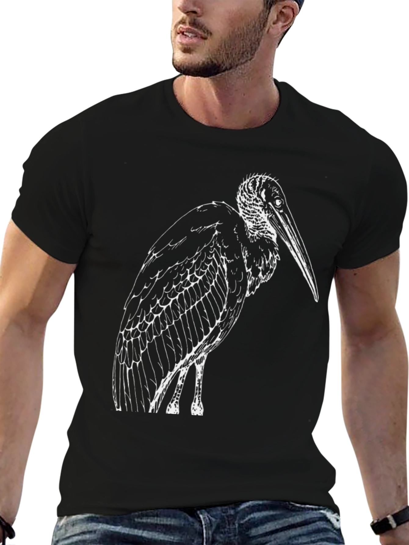 Marabou Stork Graphic Tee - Classic Black