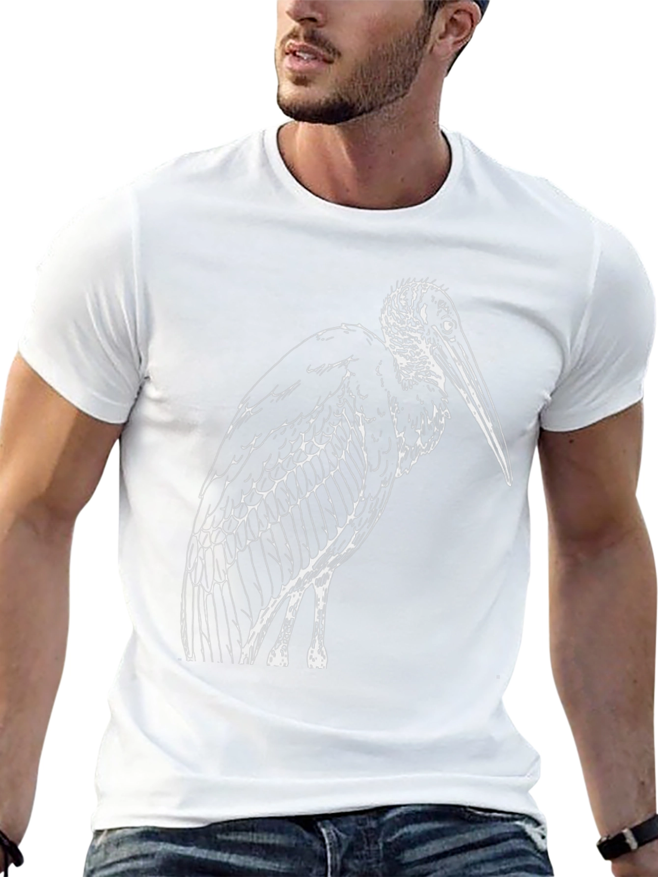 Marabou Stork Graphic Tee - Classic Black