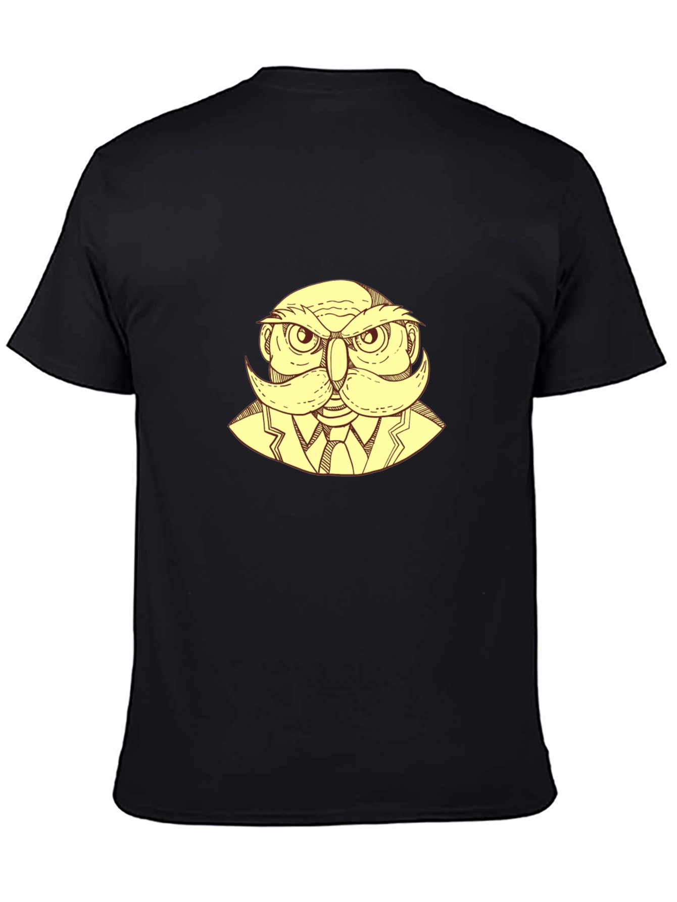 Owl Gentleman Graphic T-Shirt - Black
