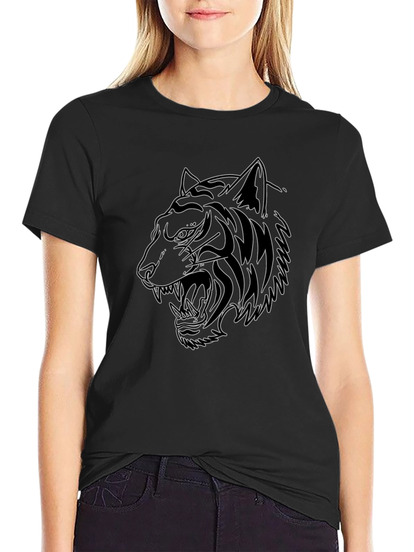 Black Tiger Graphic Tee - Stylish Mens T-Shirt