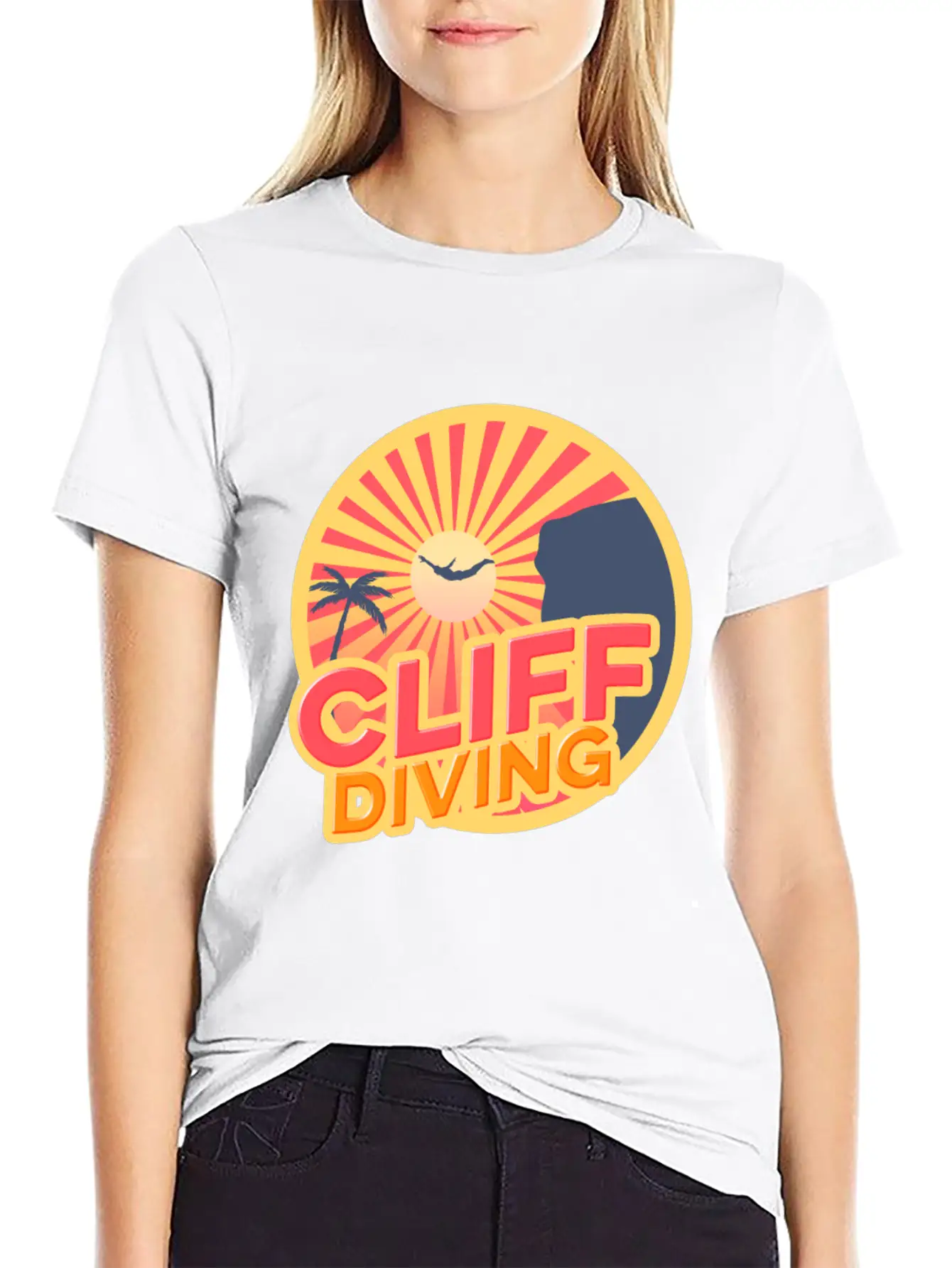 Cliff Diving Lover Instructing Cliff Jumping Unisex Casual T-Shirt – Clean Design For Daily Comfort