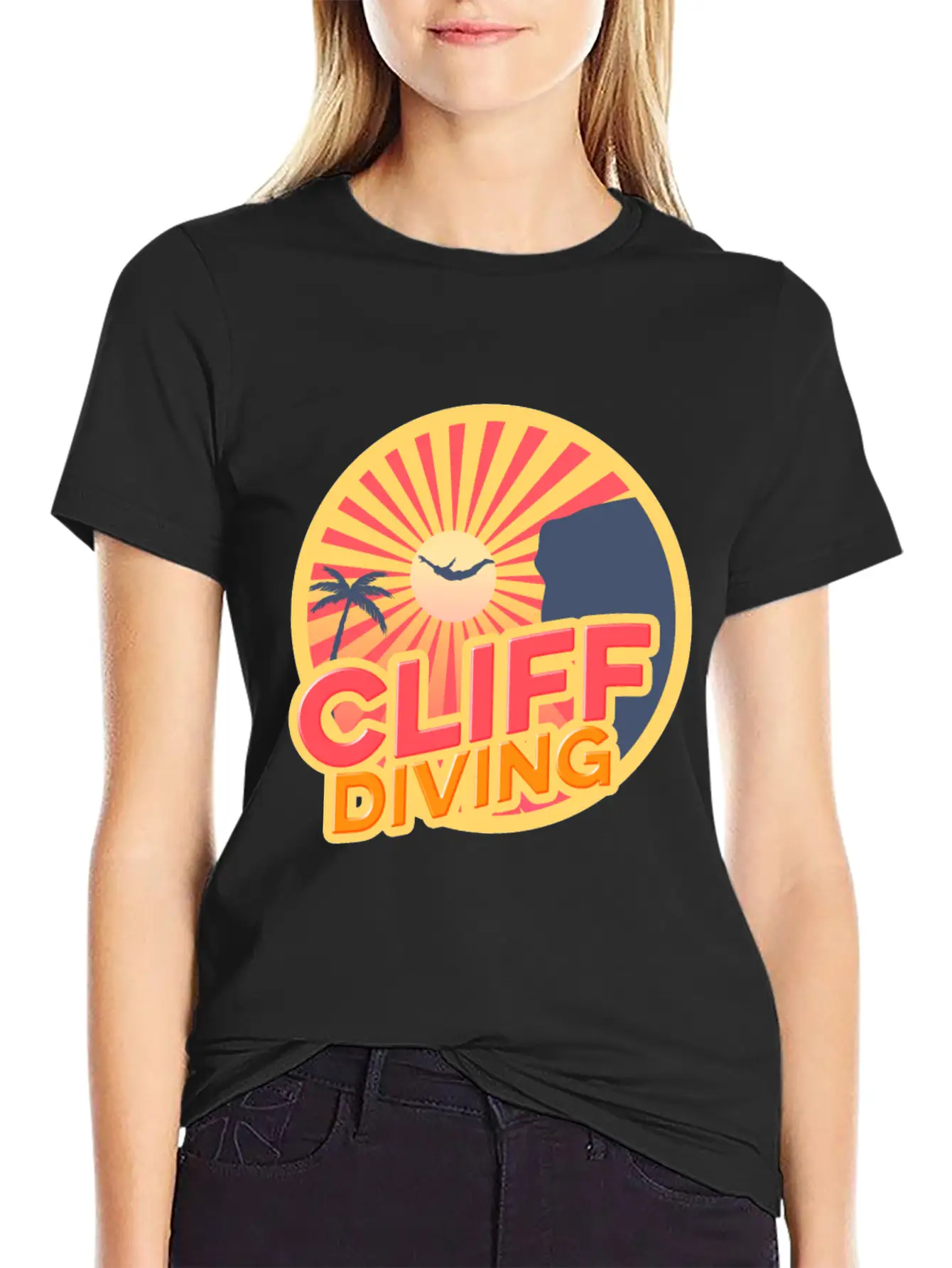 Cliff Diving Lover Instructing Cliff Jumping Unisex Casual T-Shirt – Clean Design For Daily Comfort
