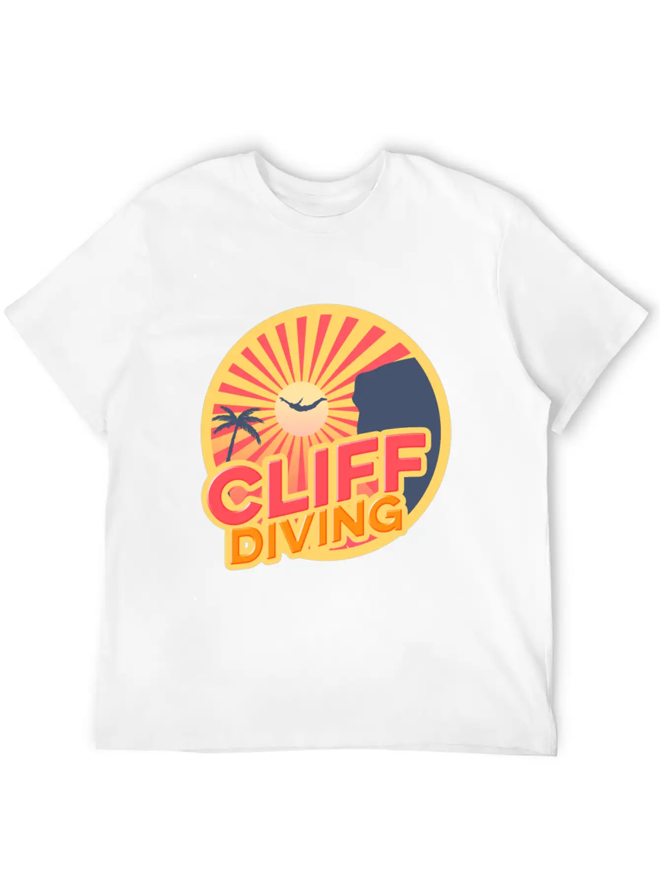 Cliff Diving Lover Instructing Cliff Jumping Unisex Casual T-Shirt – Clean Design For Daily Comfort