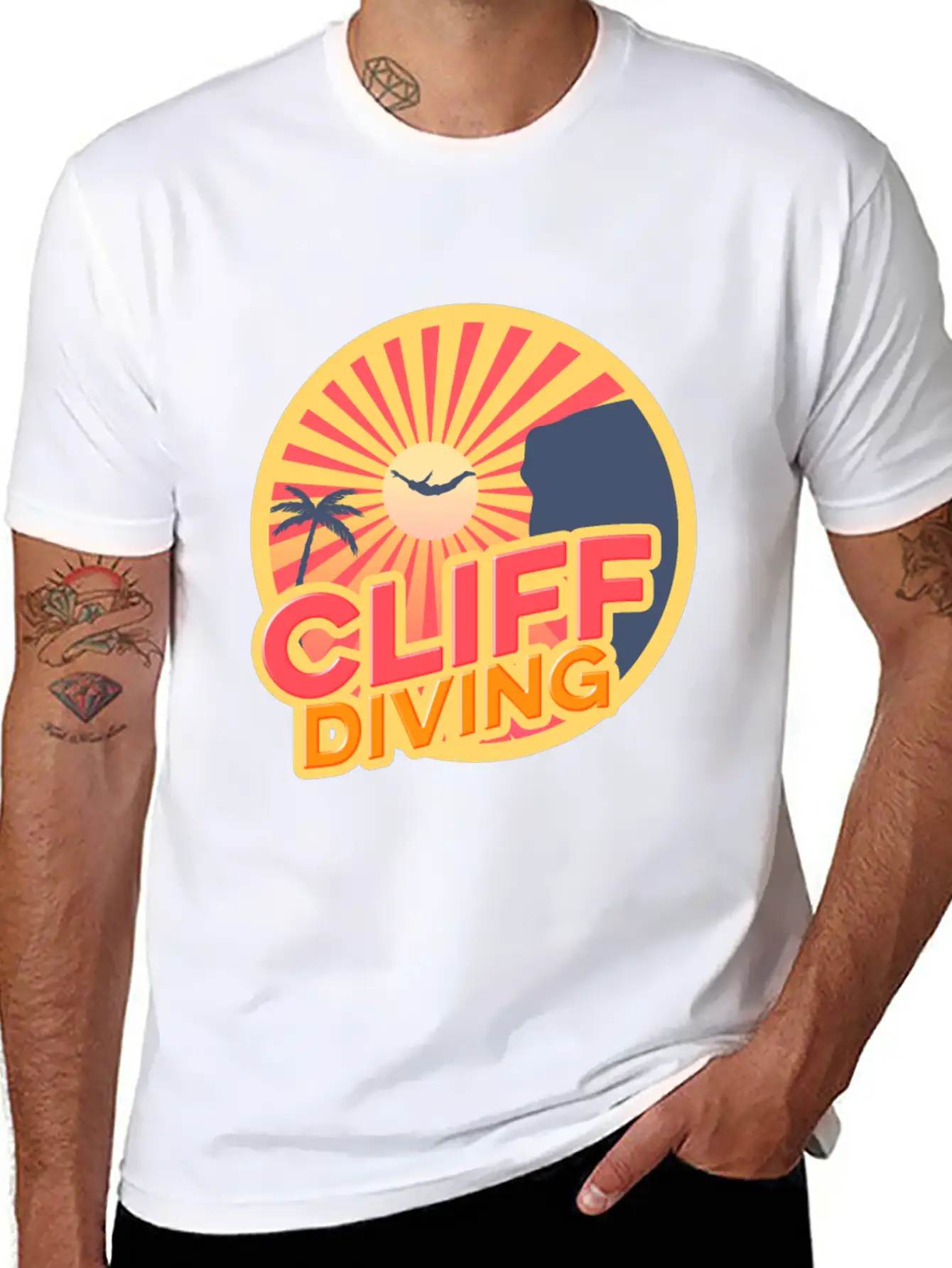 Cliff Diving Lover Instructing Cliff Jumping Unisex Casual T-Shirt – Clean Design For Daily Comfort