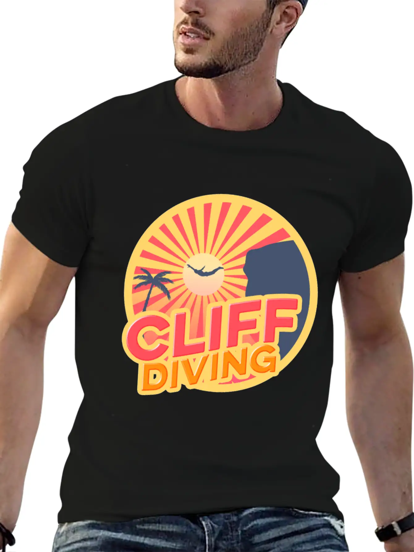 Cliff Diving Lover Instructing Cliff Jumping Unisex Casual T-Shirt – Clean Design For Daily Comfort
