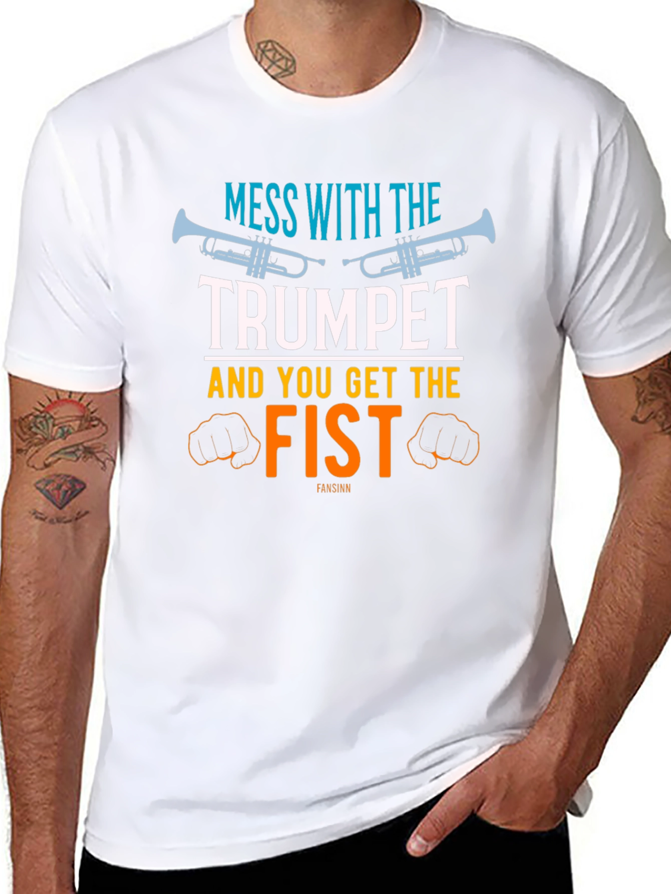 Trumpet and Fist Graphic T-Shirt