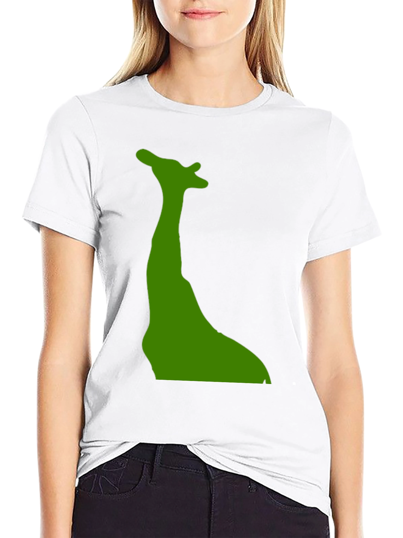 Giraffe Silhouette Black Tee - Unique Graphic Print