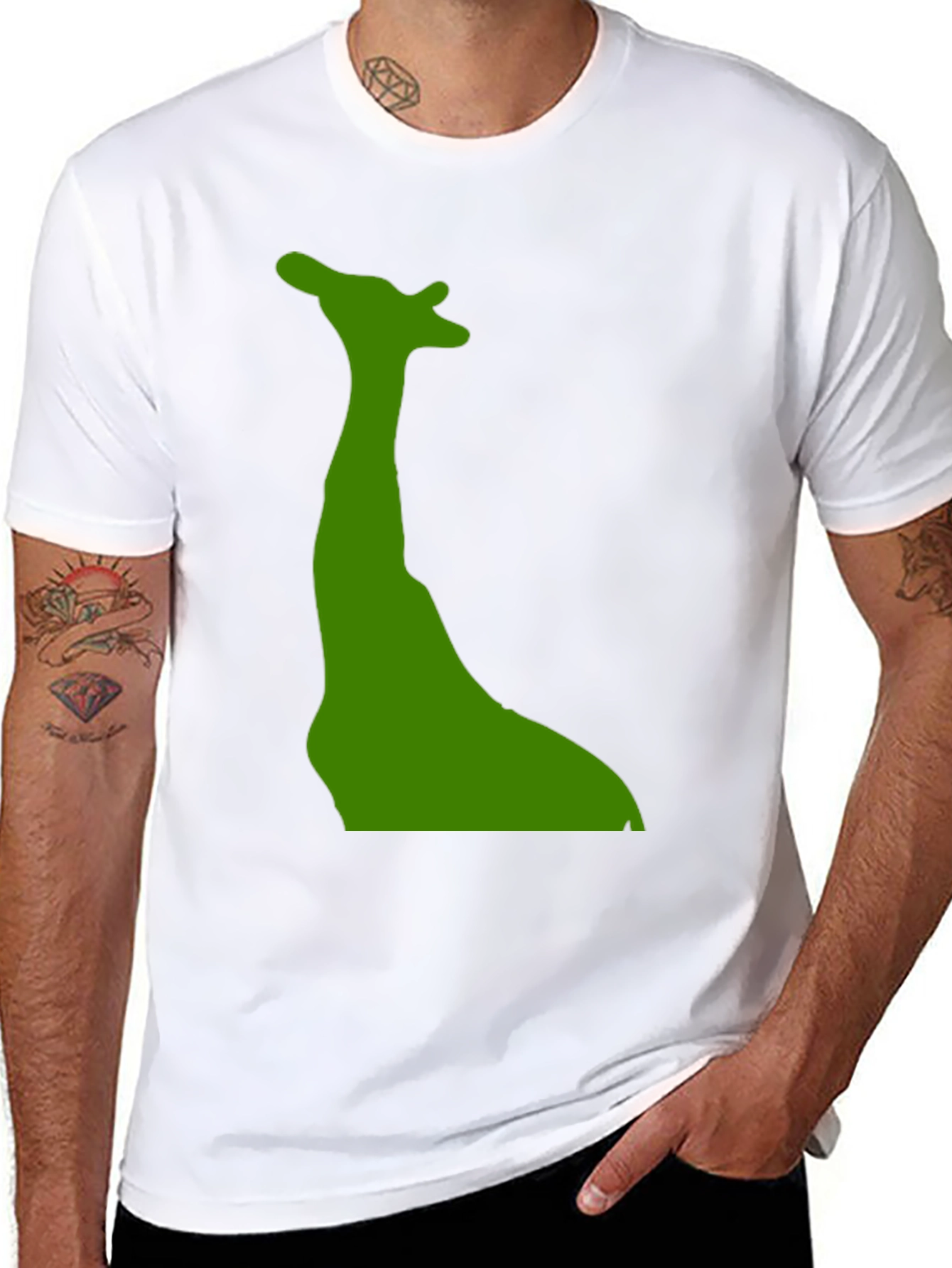 Giraffe Silhouette Black Tee - Unique Graphic Print