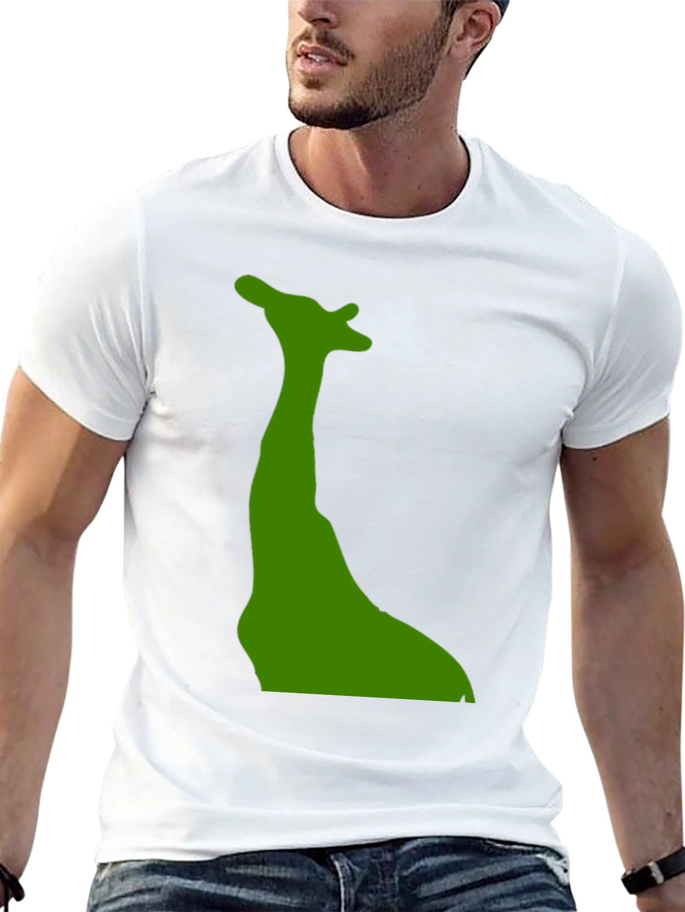 Giraffe Silhouette Black Tee - Unique Graphic Print