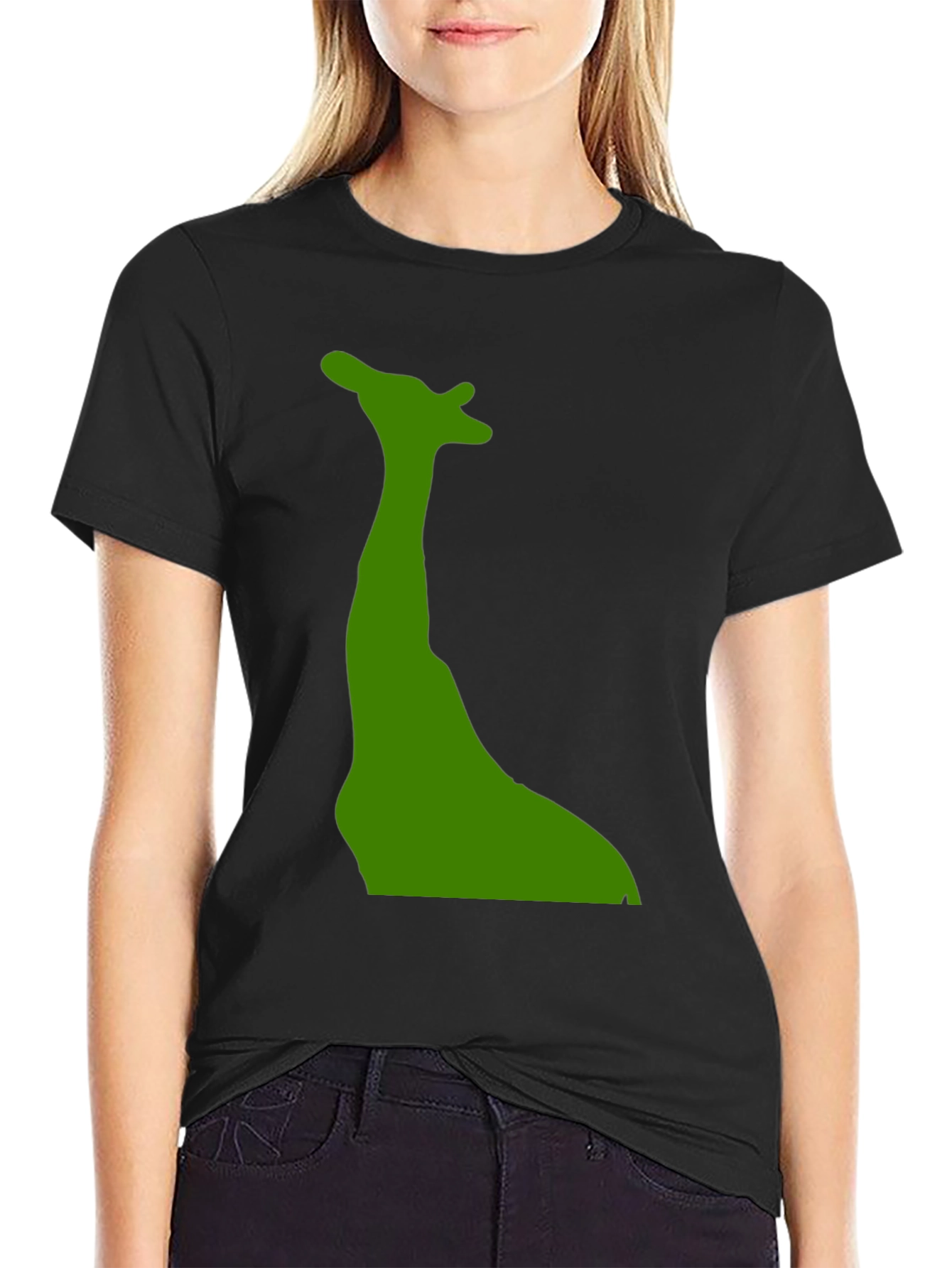Giraffe Silhouette Black Tee - Unique Graphic Print