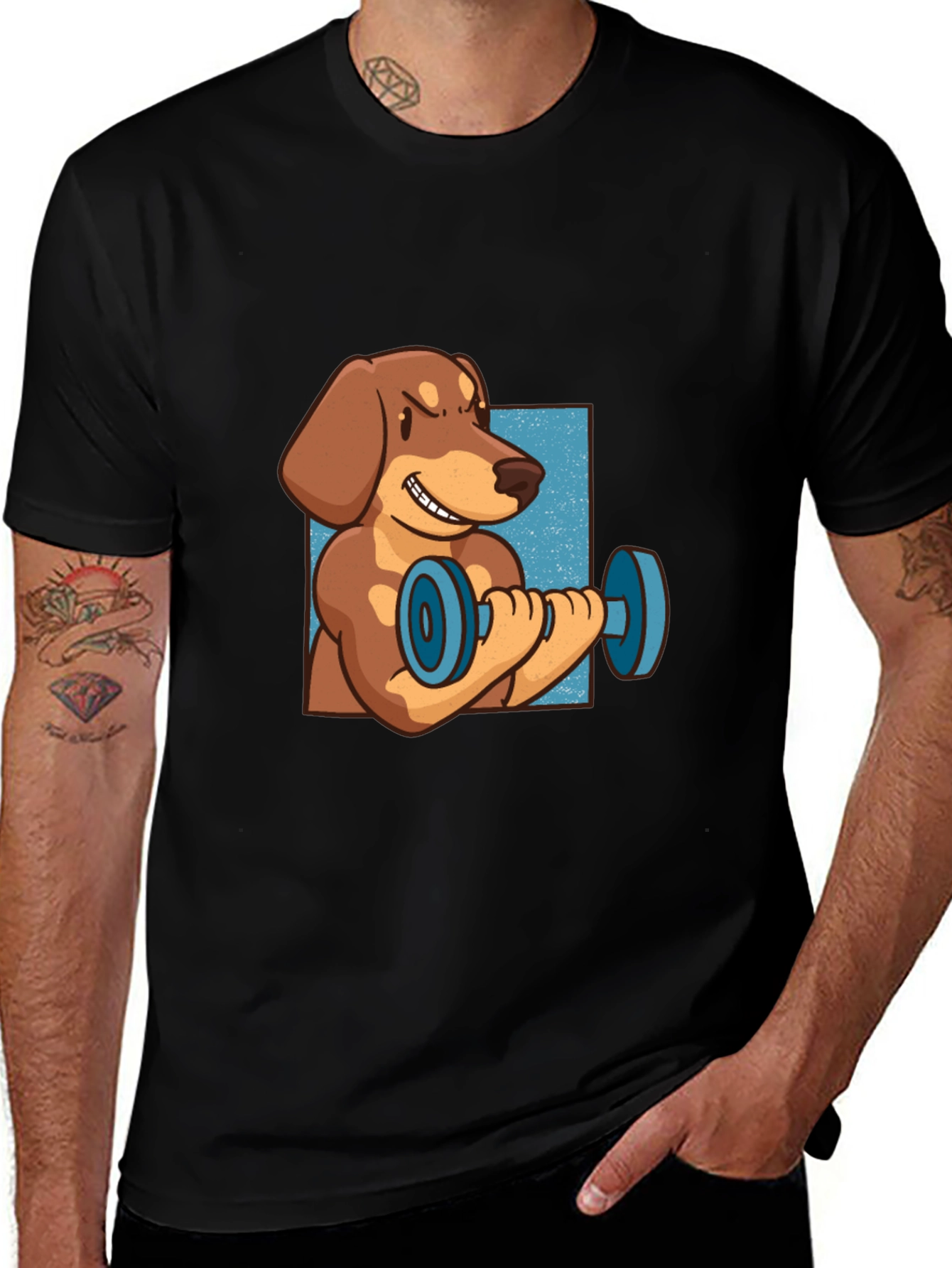 Dachshund Weights Black T-Shirt