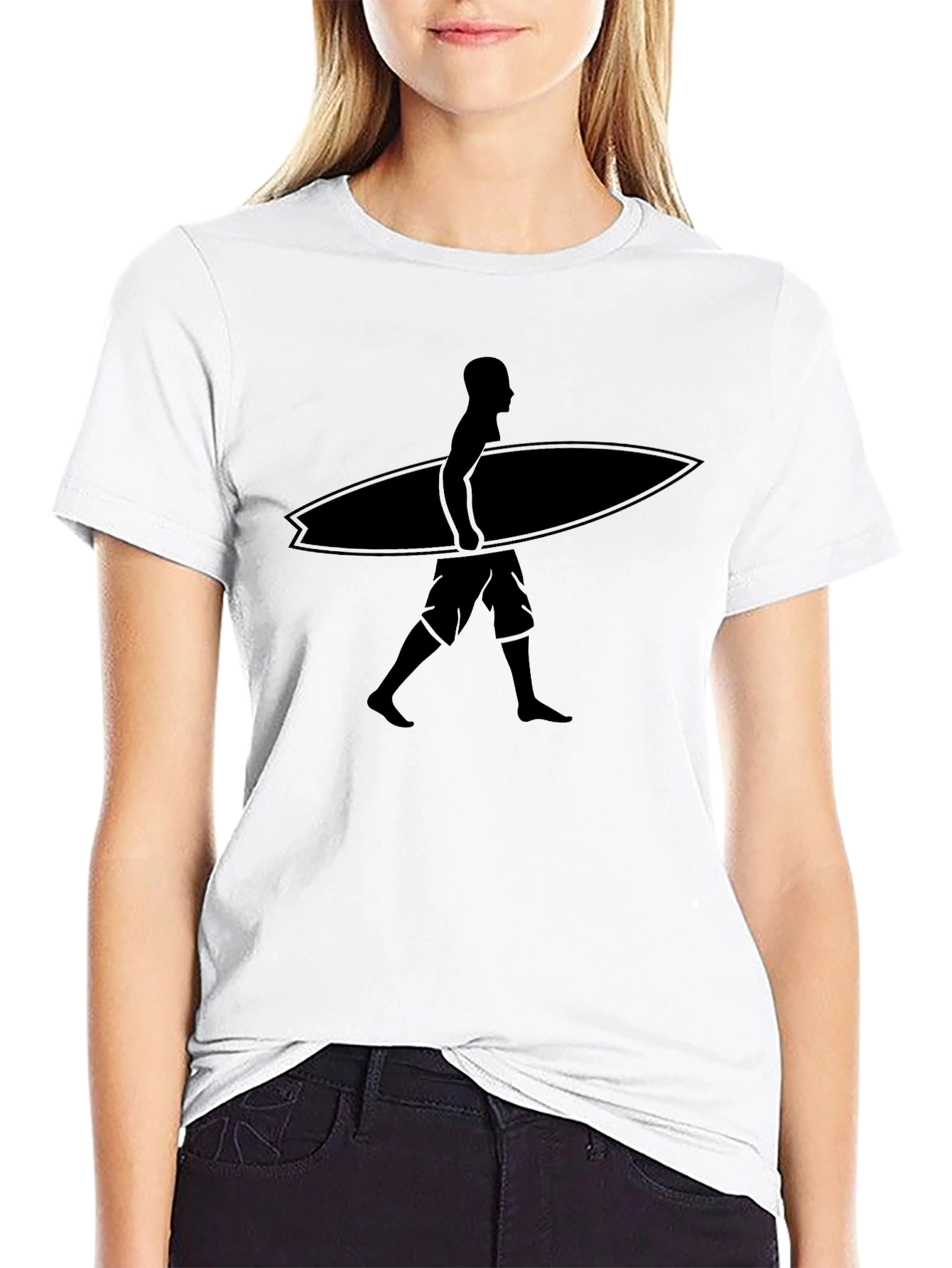 Surfer Graphic Tee - Casual Black T-Shirt