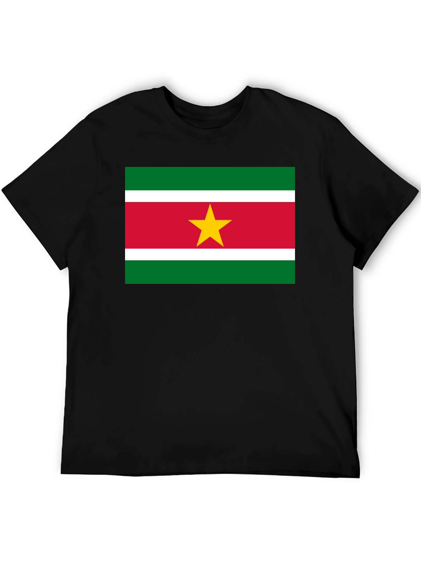 Suriname Flag T-Shirt - Black Cotton Tee