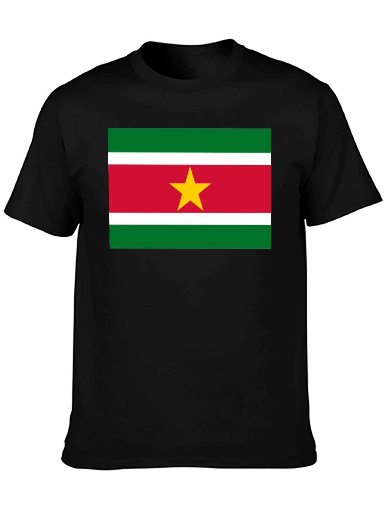Suriname Flag T-Shirt - Black Cotton Tee