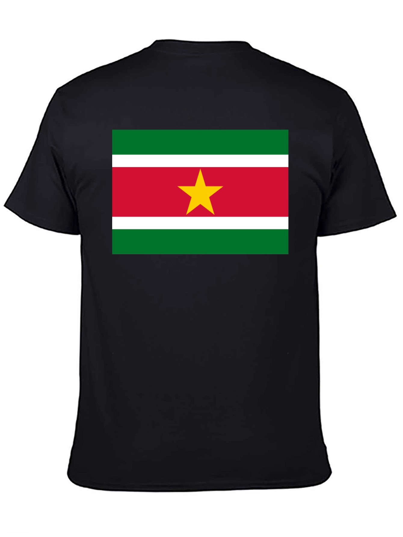 Suriname Flag T-Shirt - Black Cotton Tee