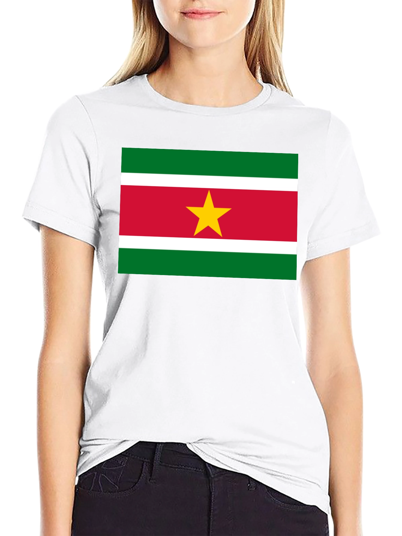 Suriname Flag T-Shirt - Black Cotton Tee
