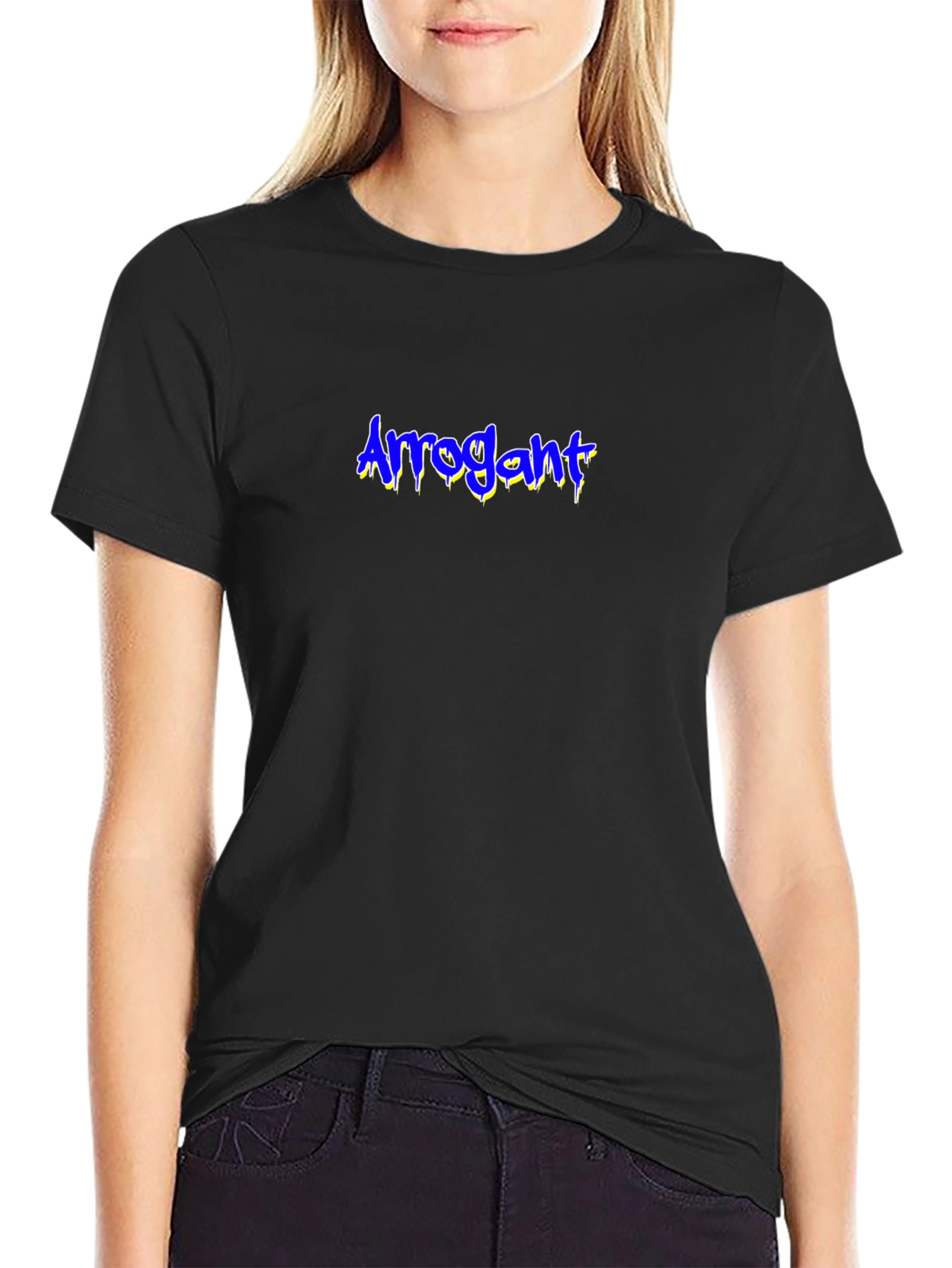 Arrogant Graphic Print Black T-Shirt