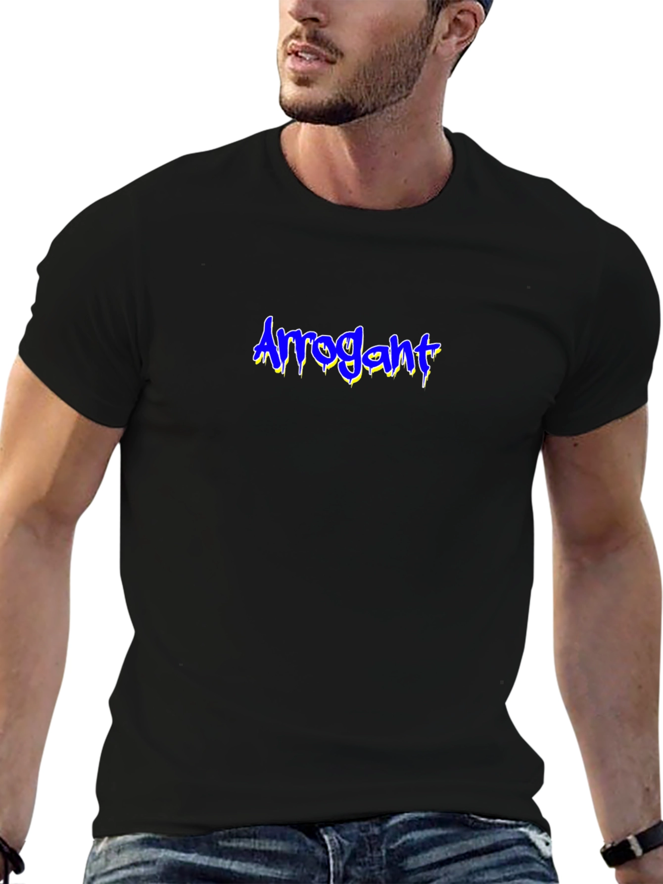 Arrogant Graphic Print Black T-Shirt