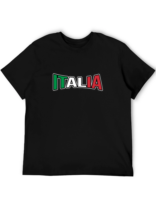 Italia Flag Color T-Shirt | Mens Black Tee