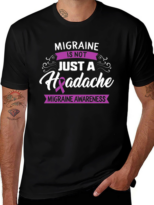 Migraine Awareness T-Shirt - Is Not Just a Headache Purple Ribbon