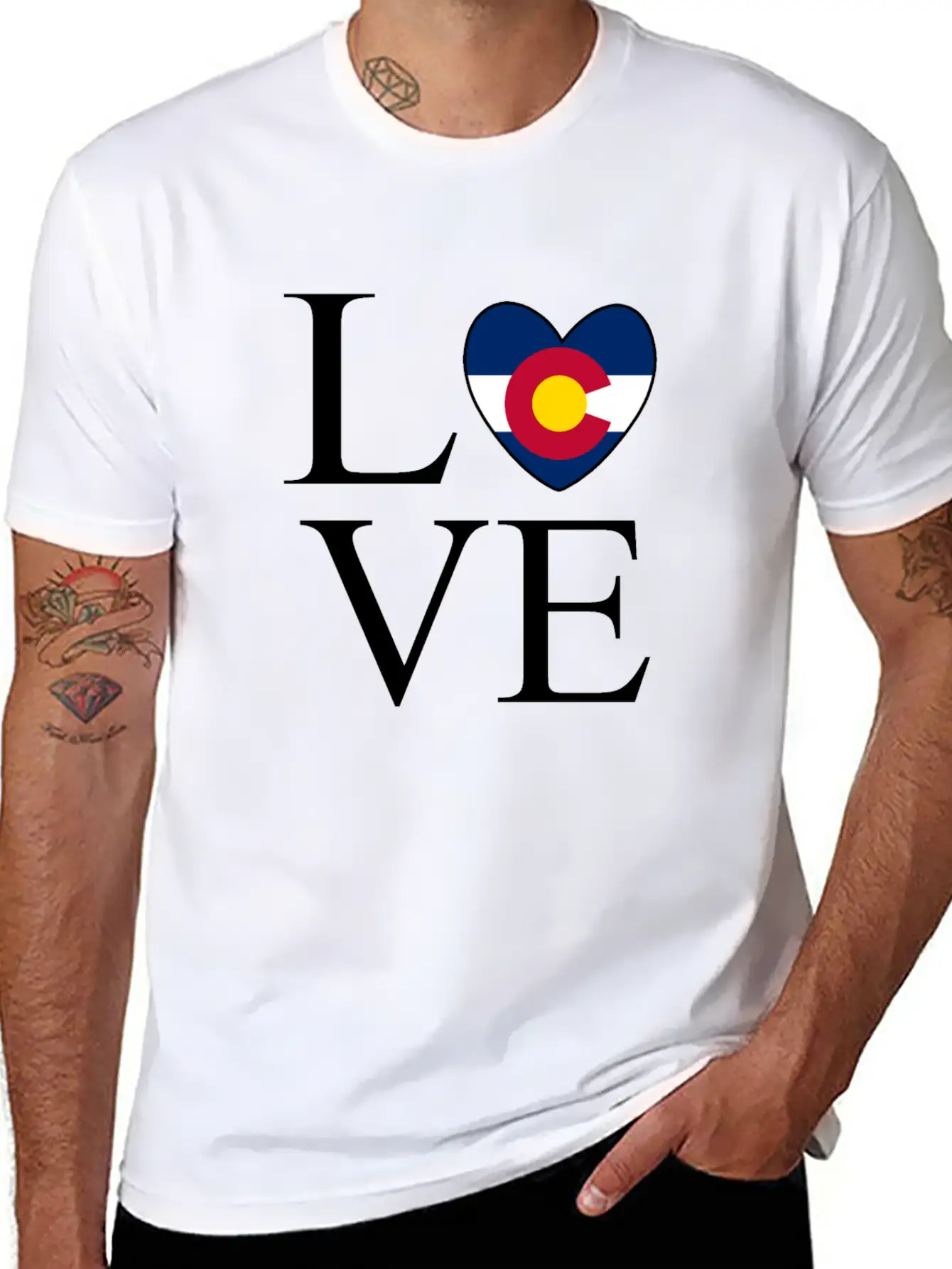 Colorado Flag Love Unisex Casual T-Shirt – Clean Design For Daily Comfort