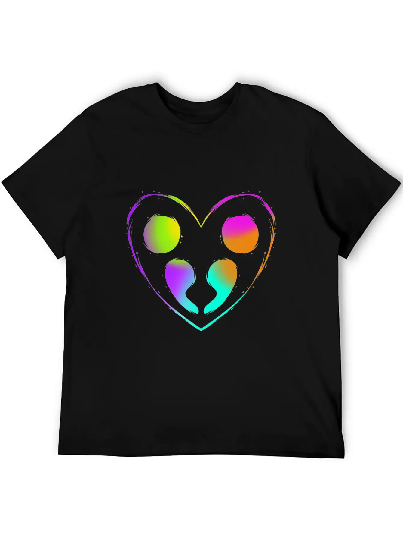 Colorful Double Semicolon Heart Mental Health Unisex Casual T-Shirt – Clean Design For Daily Comfort