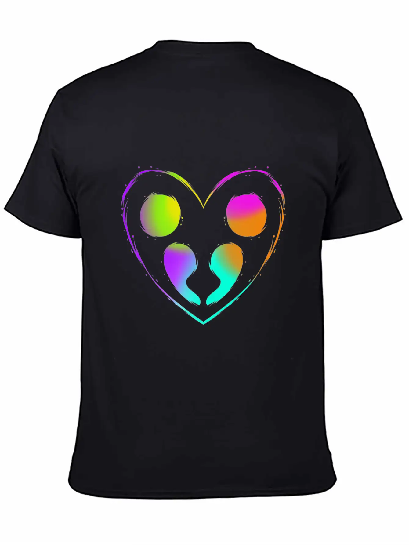 Colorful Double Semicolon Heart Mental Health Unisex Casual T-Shirt – Clean Design For Daily Comfort