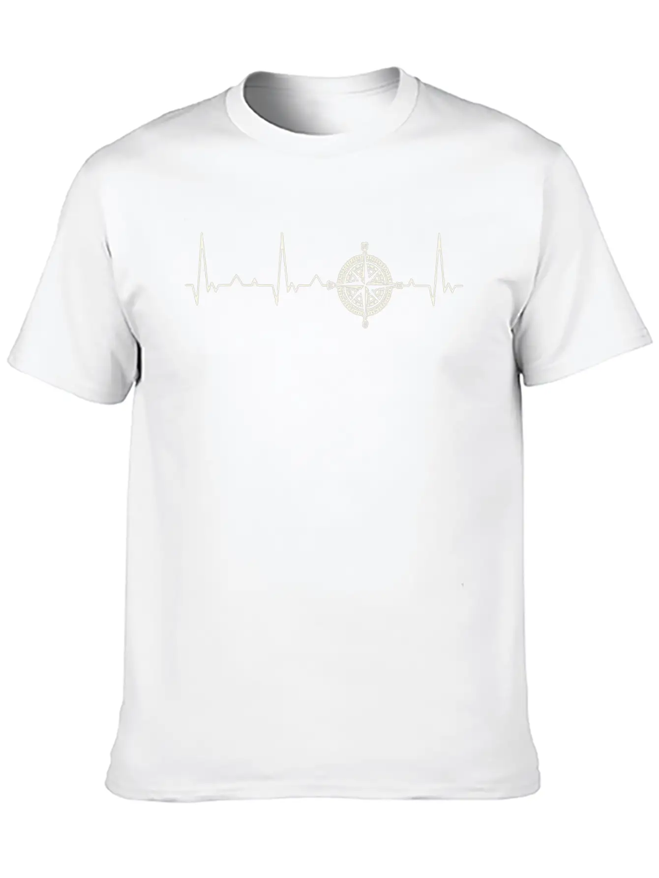 Compass Symbol. Heart. Love. EKG. Pulse. Beat. Unisex Casual T-Shirt – Clean Design For Daily Comfort