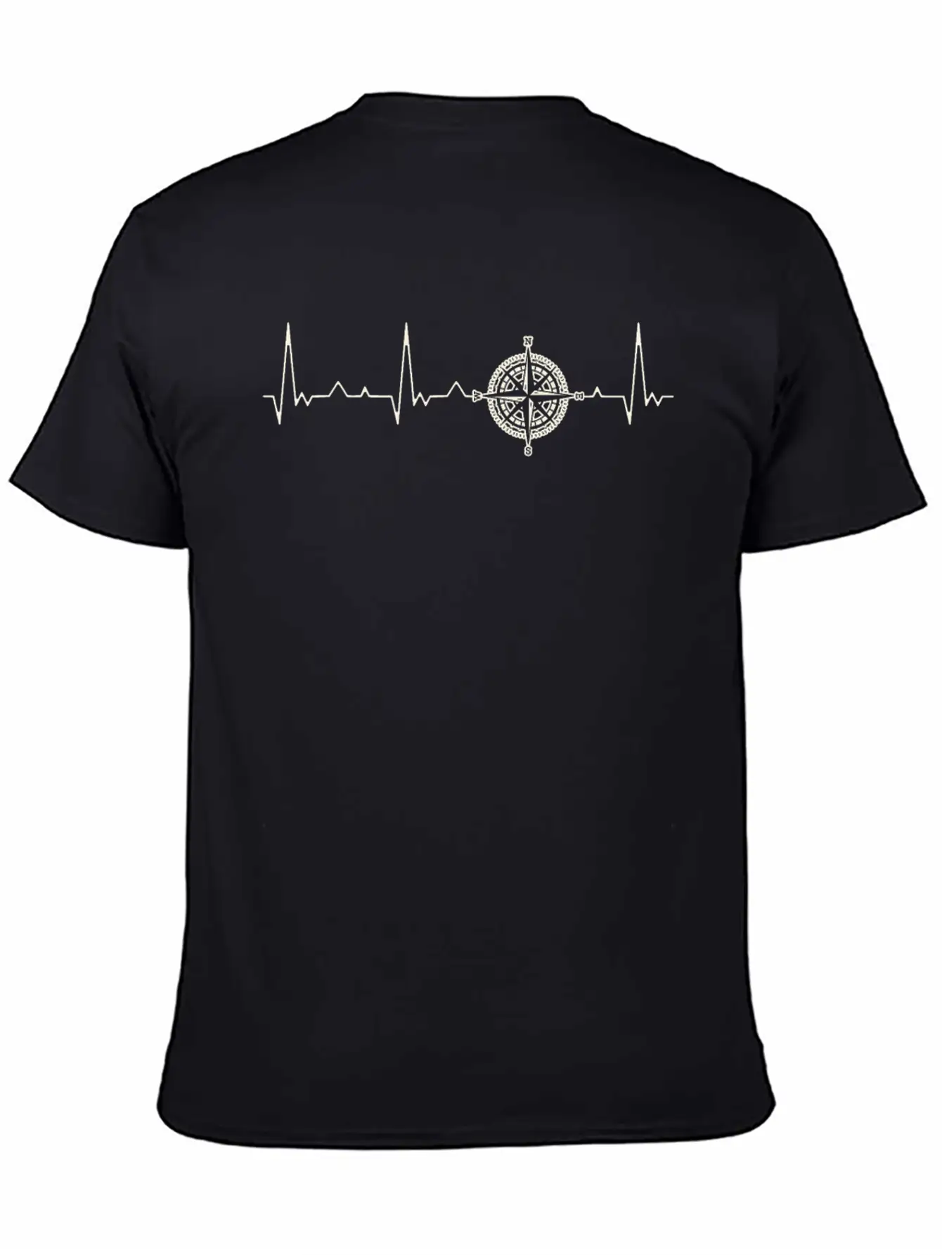 Compass Symbol. Heart. Love. EKG. Pulse. Beat. Unisex Casual T-Shirt – Clean Design For Daily Comfort