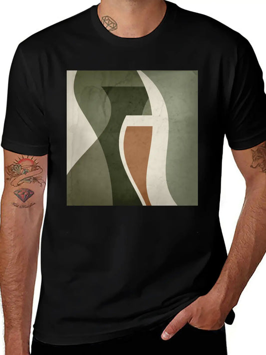 Contemporary Abstract Vase Shapes In Sage Green, Unisex Casual T-Shirt – Clean Design For Daily Comfort