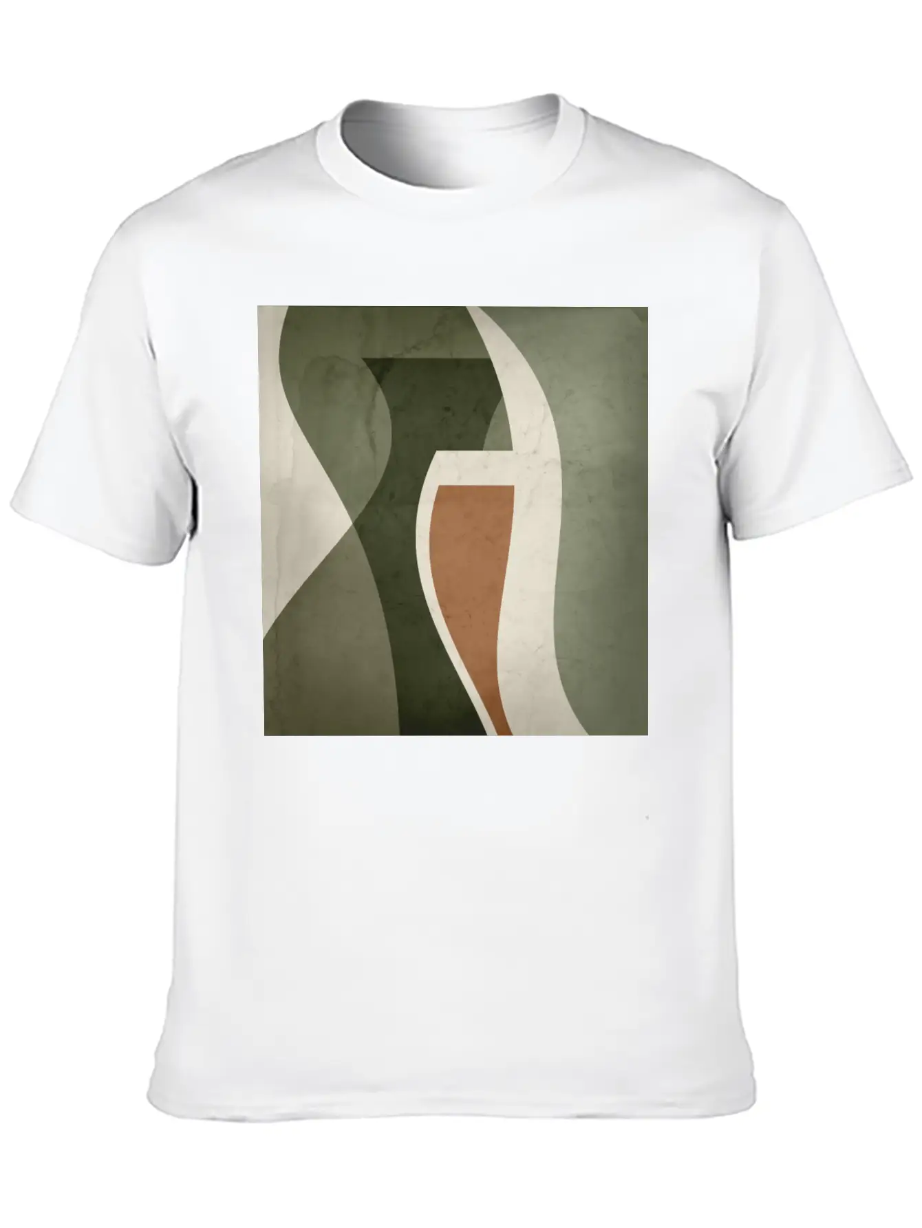 Contemporary Abstract Vase Shapes In Sage Green, Unisex Casual T-Shirt – Clean Design For Daily Comfort
