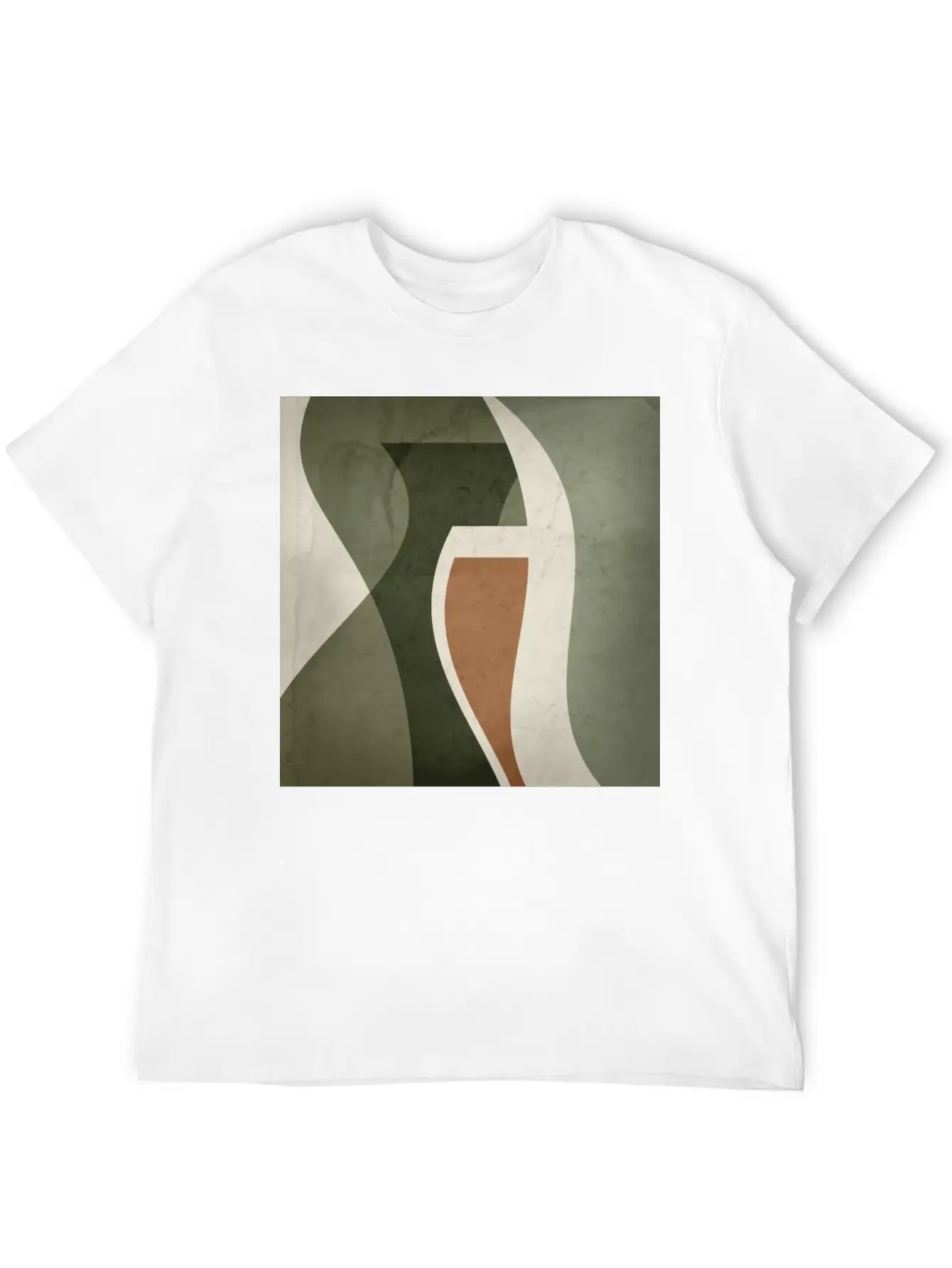 Contemporary Abstract Vase Shapes In Sage Green, Unisex Casual T-Shirt – Clean Design For Daily Comfort