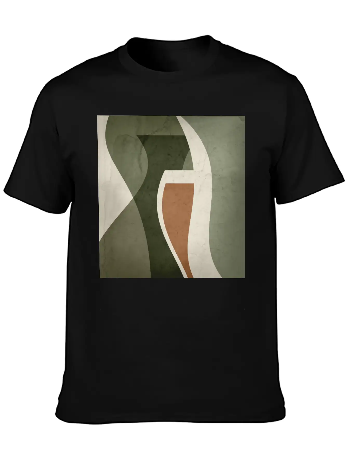 Contemporary Abstract Vase Shapes In Sage Green, Unisex Casual T-Shirt – Clean Design For Daily Comfort