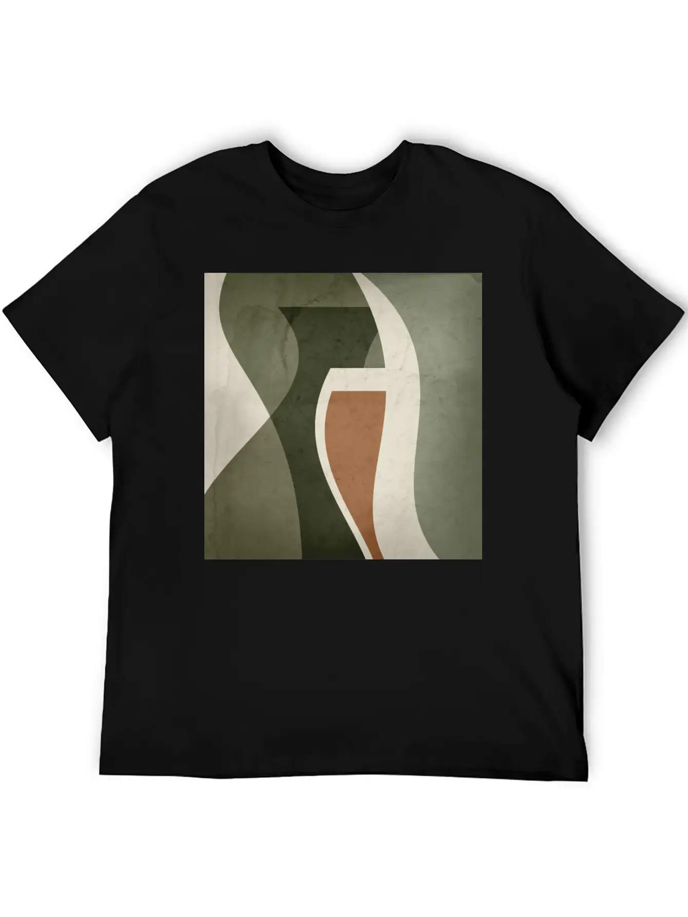 Contemporary Abstract Vase Shapes In Sage Green, Unisex Casual T-Shirt – Clean Design For Daily Comfort