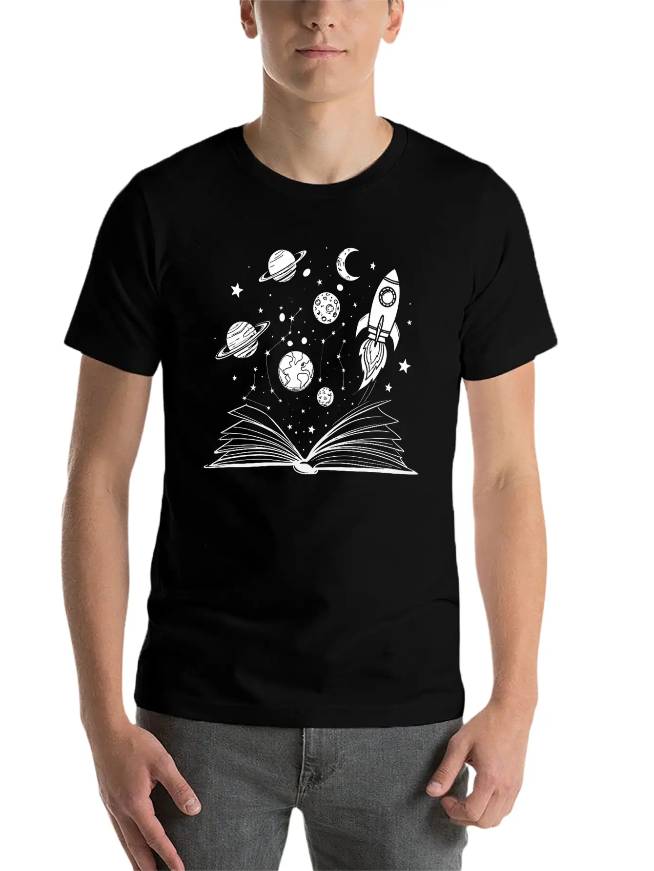 Cosmic Imagination Open Book Unisex Casual T-Shirt – Clean Design For Daily Comfort