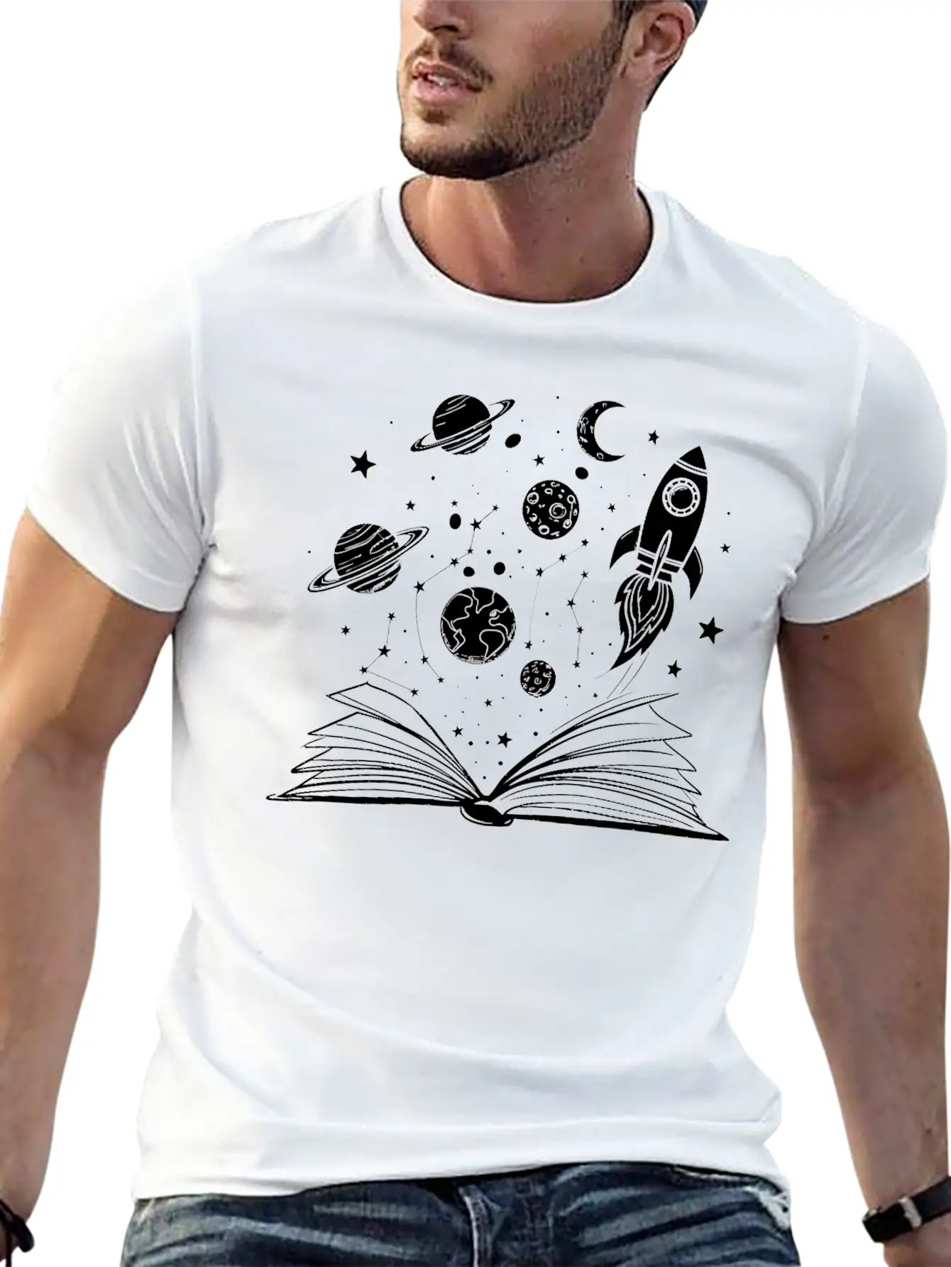 Cosmic Imagination Open Book Unisex Casual T-Shirt – Clean Design For Daily Comfort