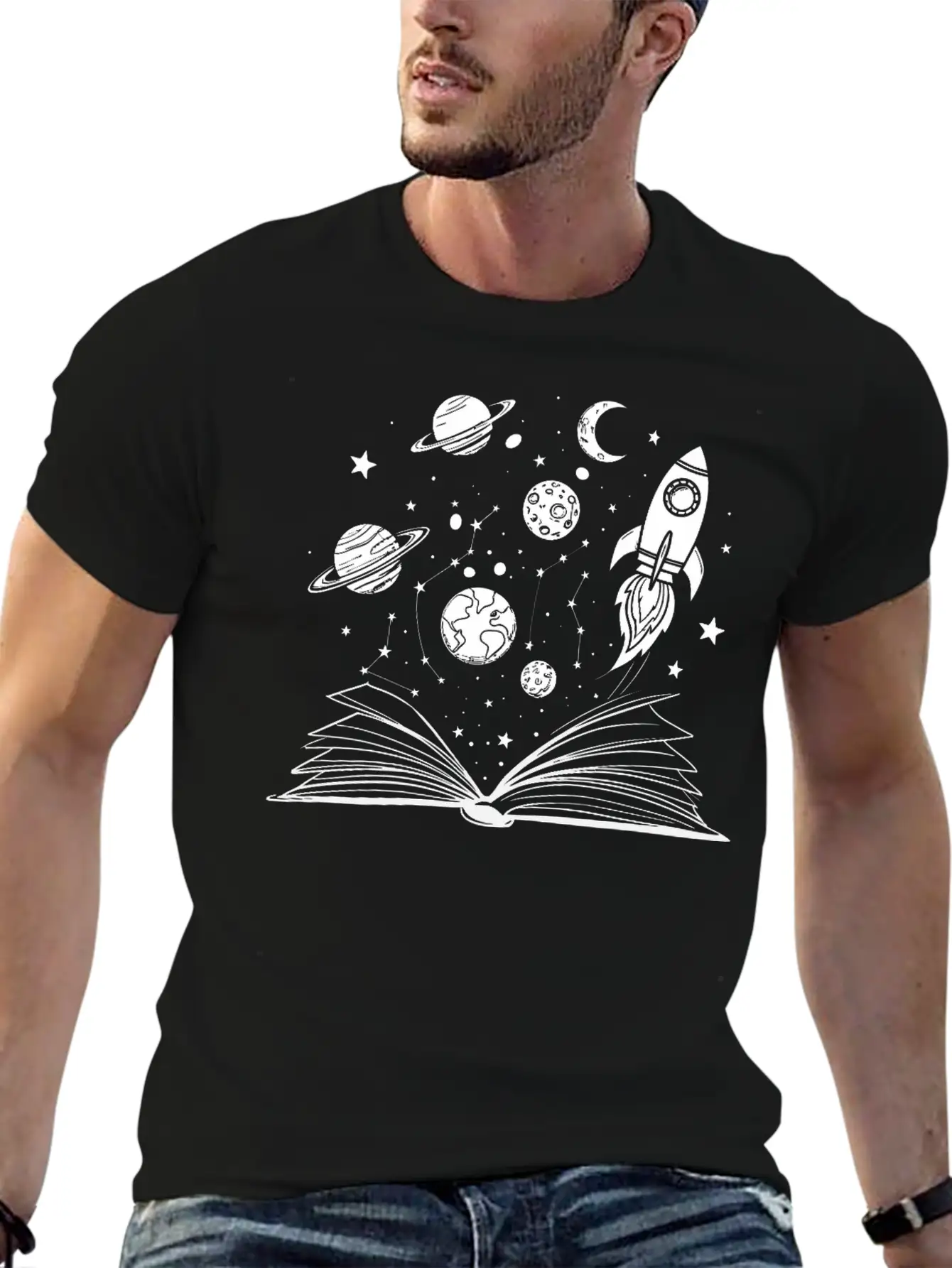 Cosmic Imagination Open Book Unisex Casual T-Shirt – Clean Design For Daily Comfort